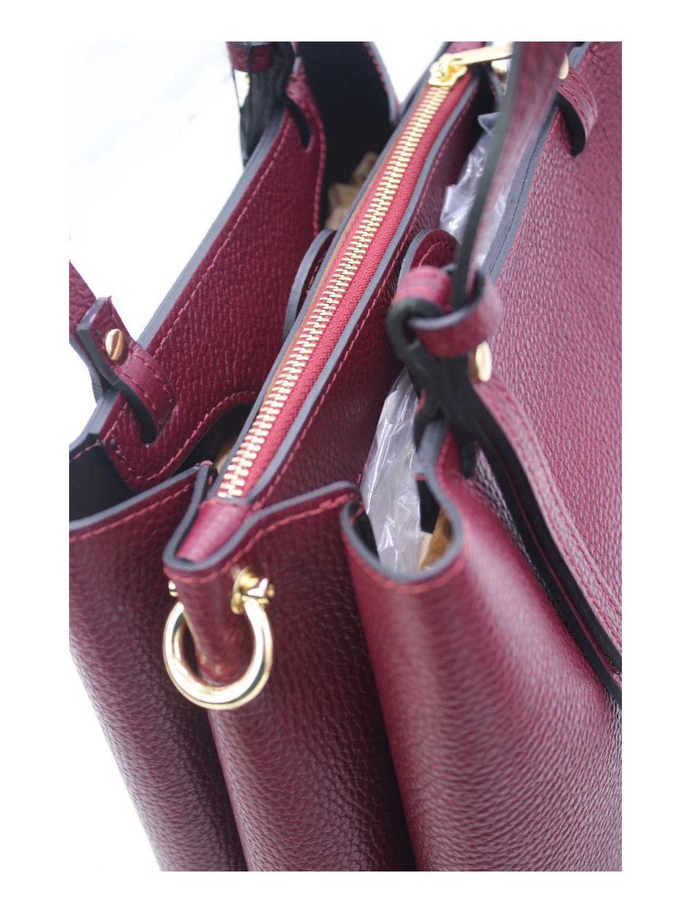 Tom&eva Sac Porté Main En Croûte De Cuir De Vachette Grainée 24C-6344-Bordeaux