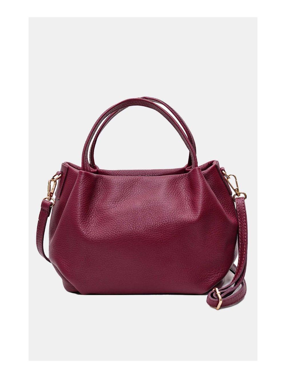 Tom&eva Sac Porté Main En Croûte De Cuir De Vachette Grainé 4060B CLELIA-Bordeaux