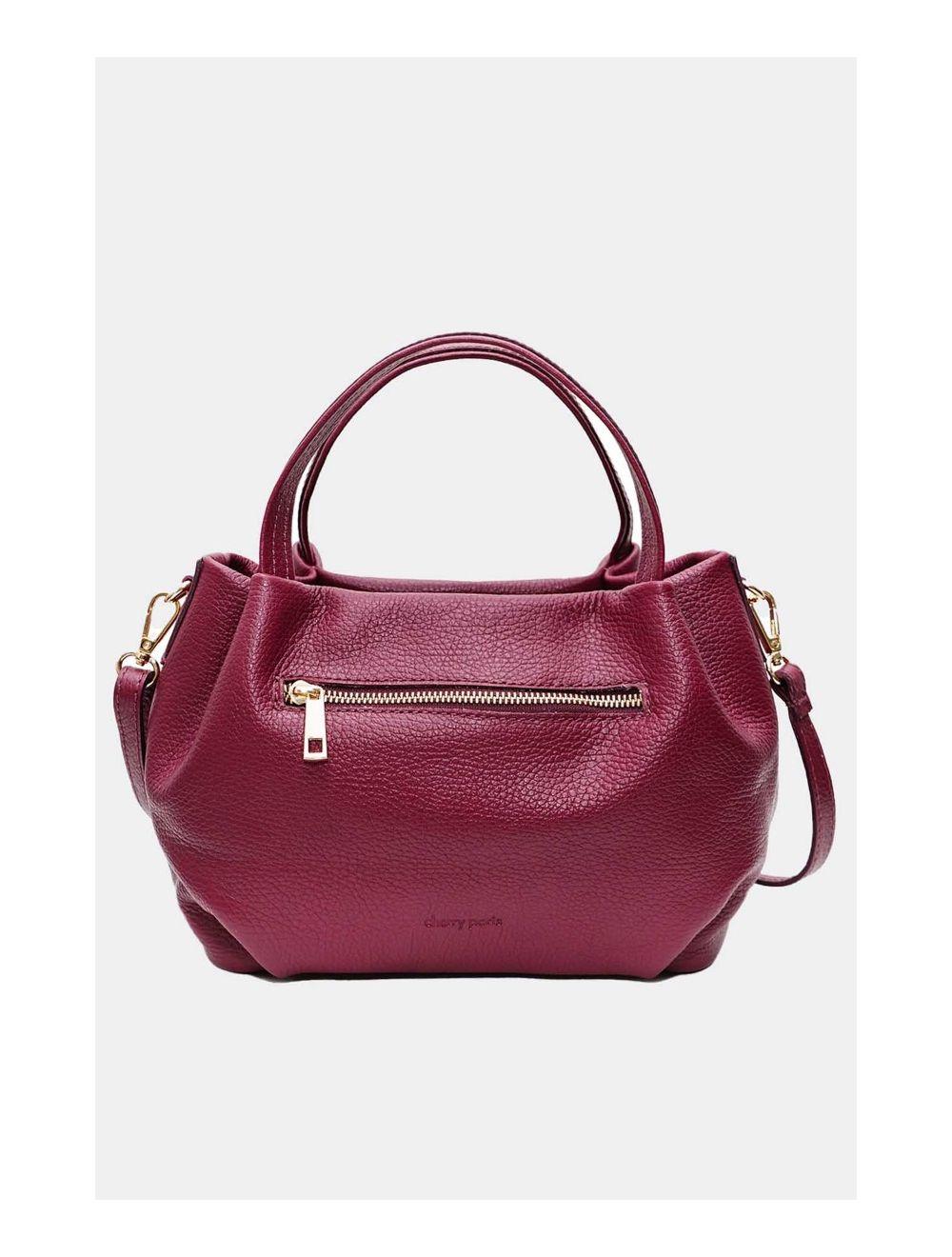 Tom&eva Sac Porté Main En Croûte De Cuir De Vachette Grainé 4060B CLELIA-Bordeaux