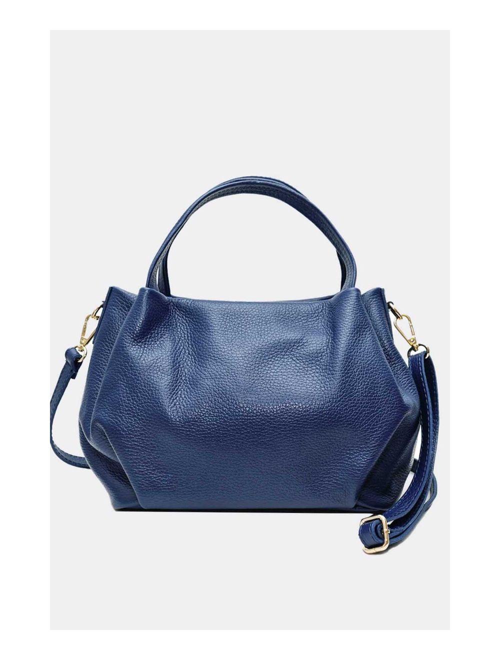 Tom&eva Sac Porté Main En Croûte De Cuir De Vachette Grainé 4060B CLELIA-Marine