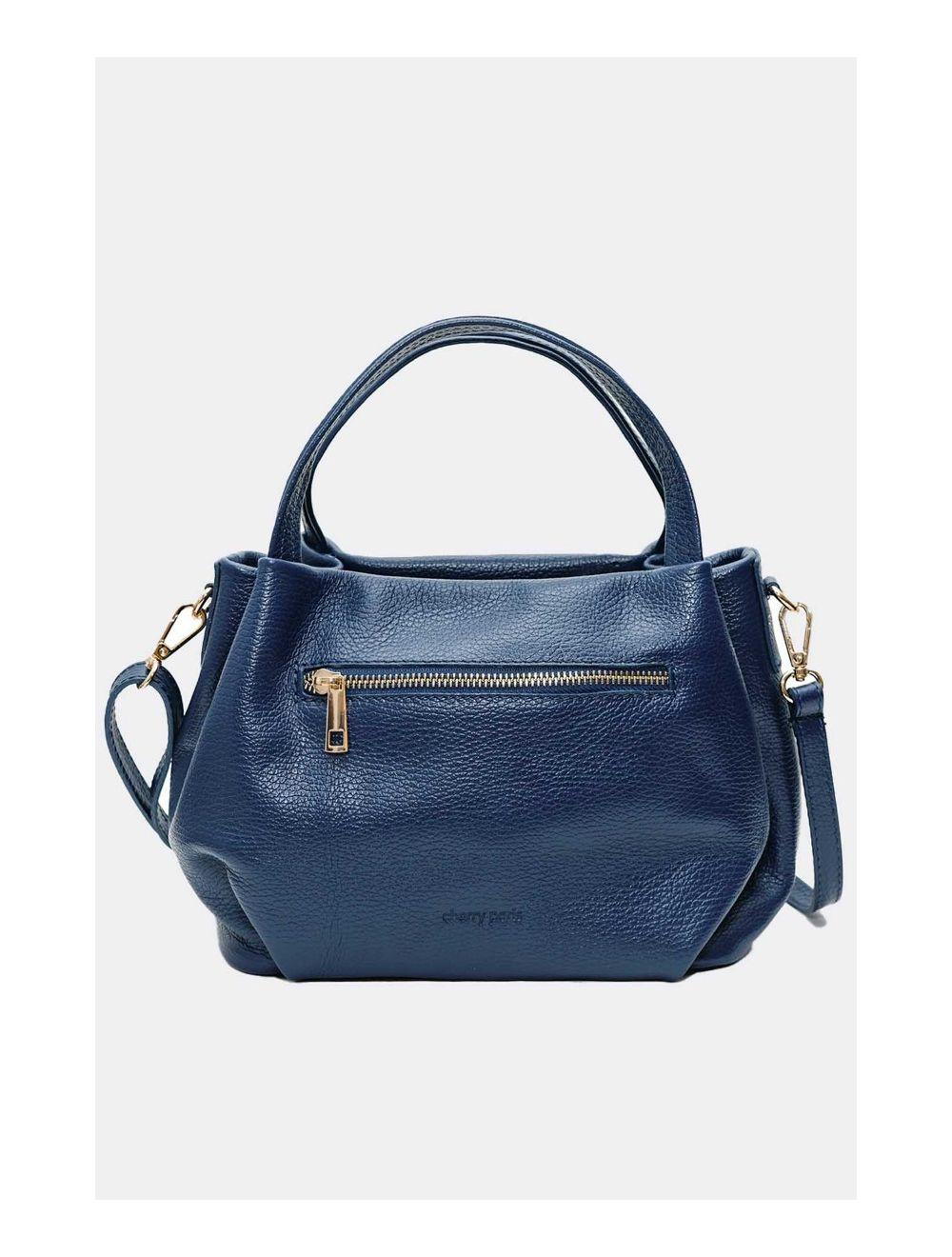 Tom&eva Sac Porté Main En Croûte De Cuir De Vachette Grainé 4060B CLELIA-Marine