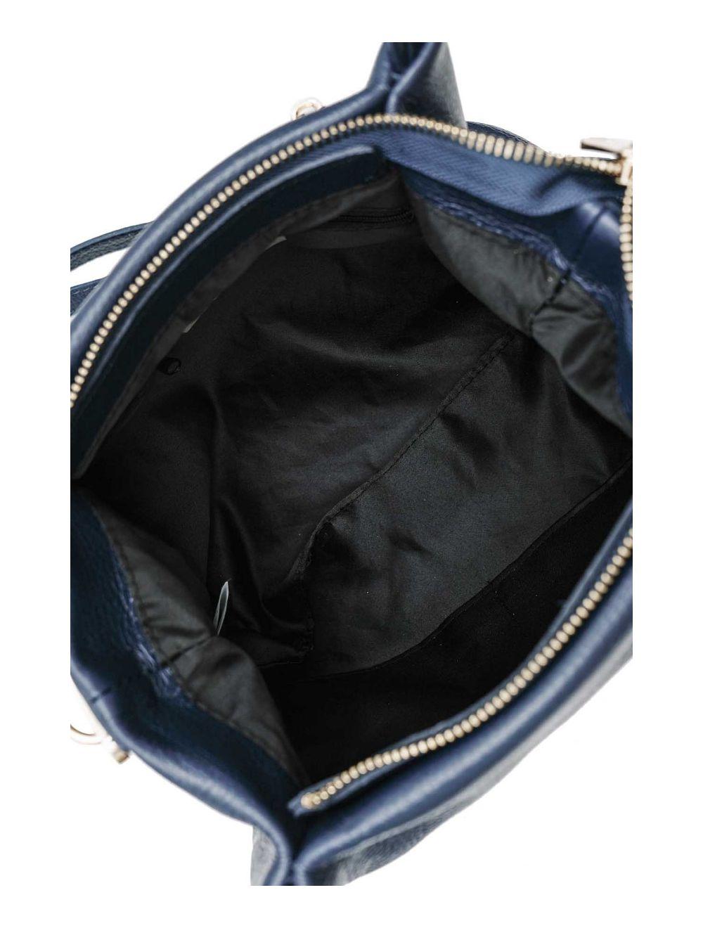 tom&eva Sac Porté Main en Croûte de Cuir de Vachette Grainé 4060B CLELIA-Marine