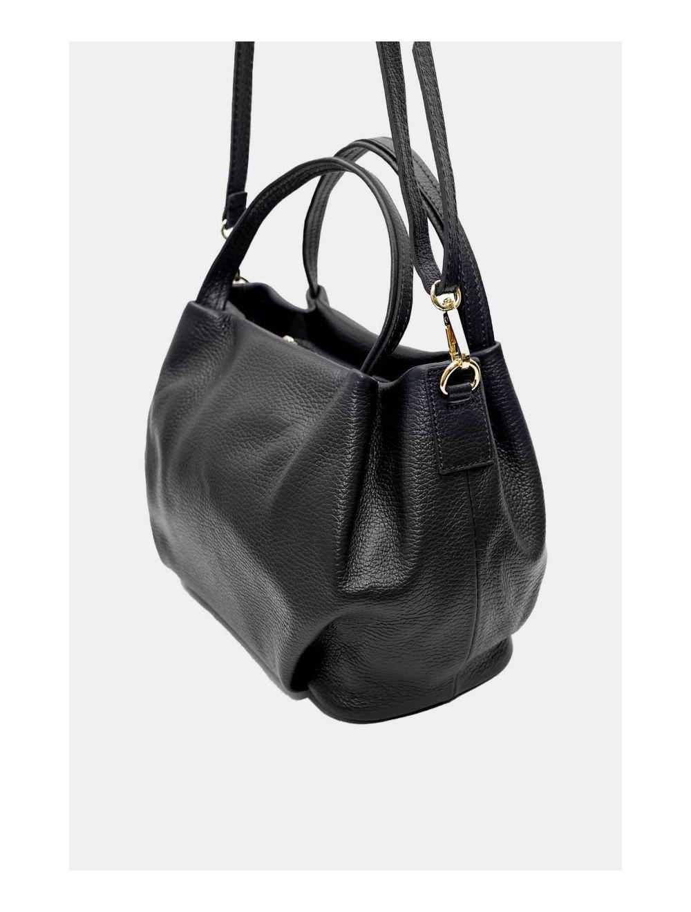 Tom&eva Sac Porté Main En Croûte De Cuir De Vachette Grainé 4060B CLELIA-Noir