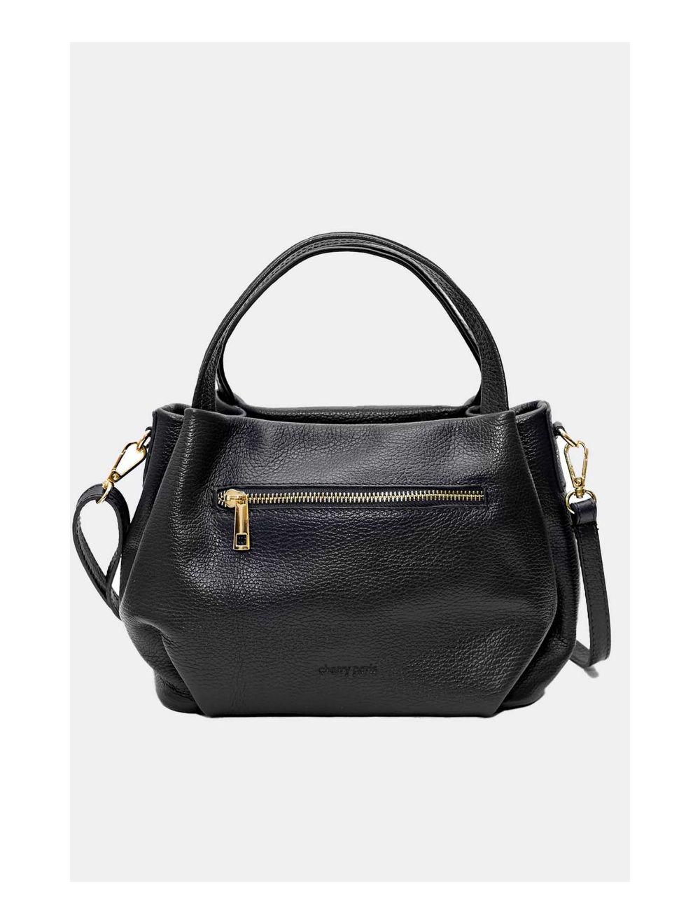 Tom&eva Sac Porté Main En Croûte De Cuir De Vachette Grainé 4060B CLELIA-Noir