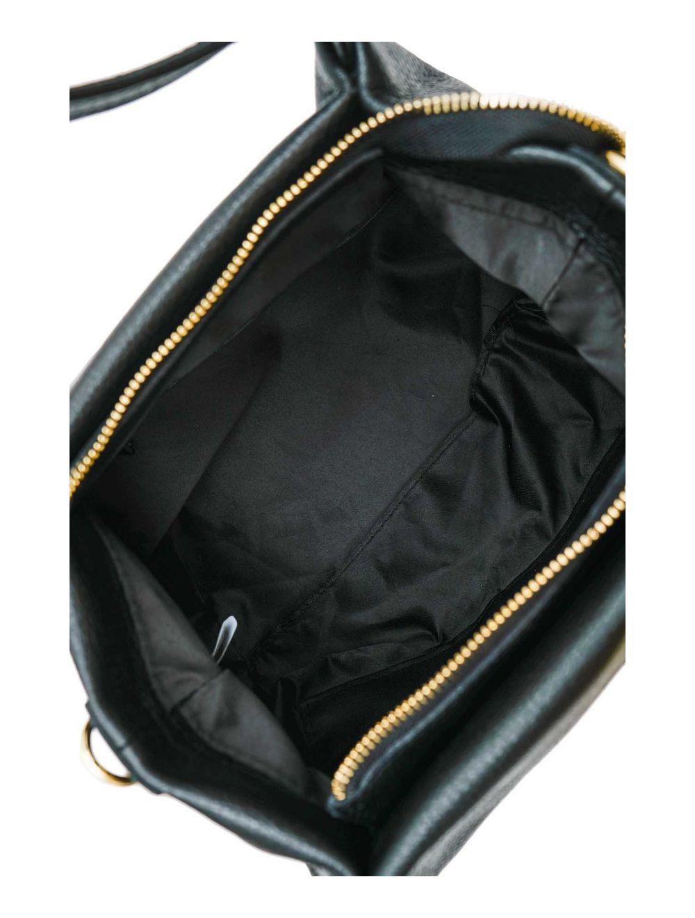 tom&eva Sac Porté Main en Croûte de Cuir de Vachette Grainé 4060B CLELIA-Noir