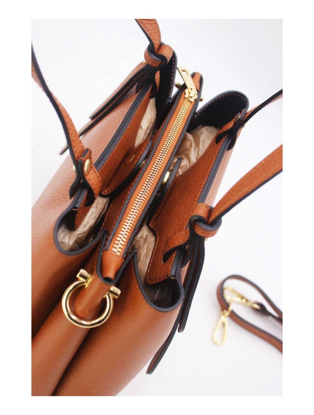 Tom&eva Sac Porté Main En Croûte De Cuir De Vachette Grainée 24C-6344-Camel