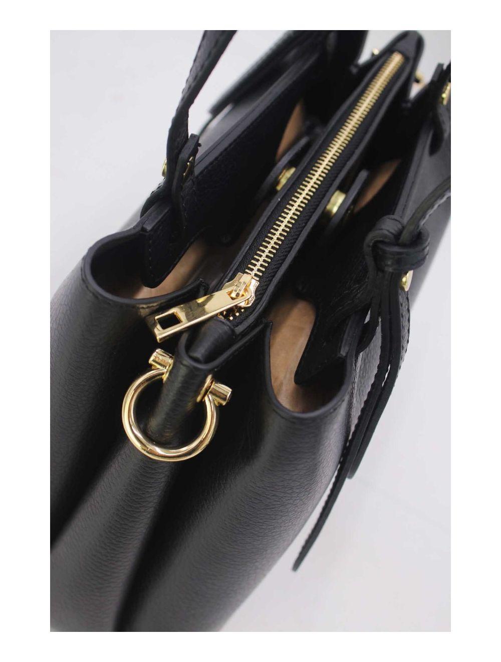 Tom&eva Sac Porté Main En Croûte De Cuir De Vachette Grainée 24C-6344-Noir