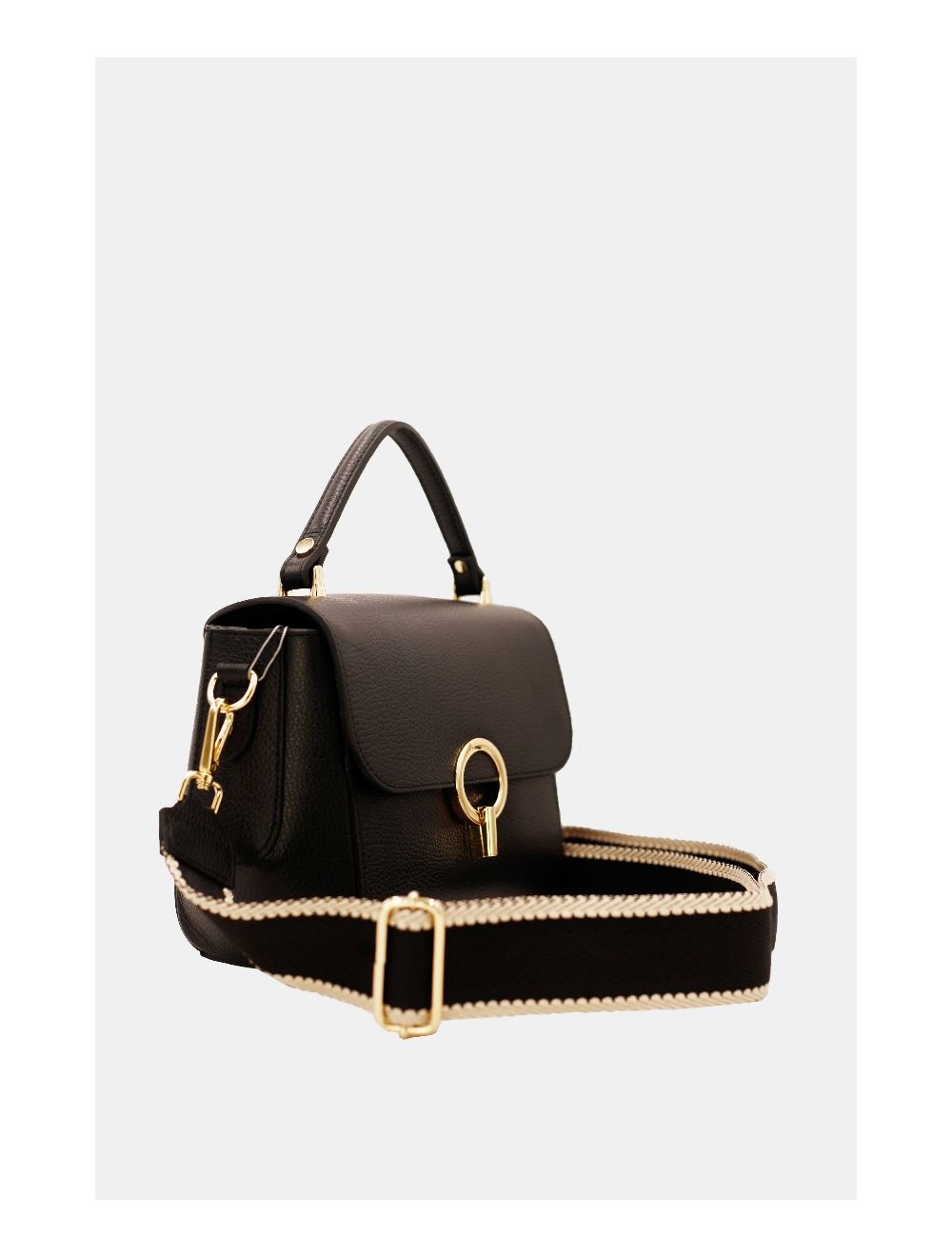 Tom&eva Sac Porté Main En Croûte De Cuir De Vachette Grainée 24C-930-Noir