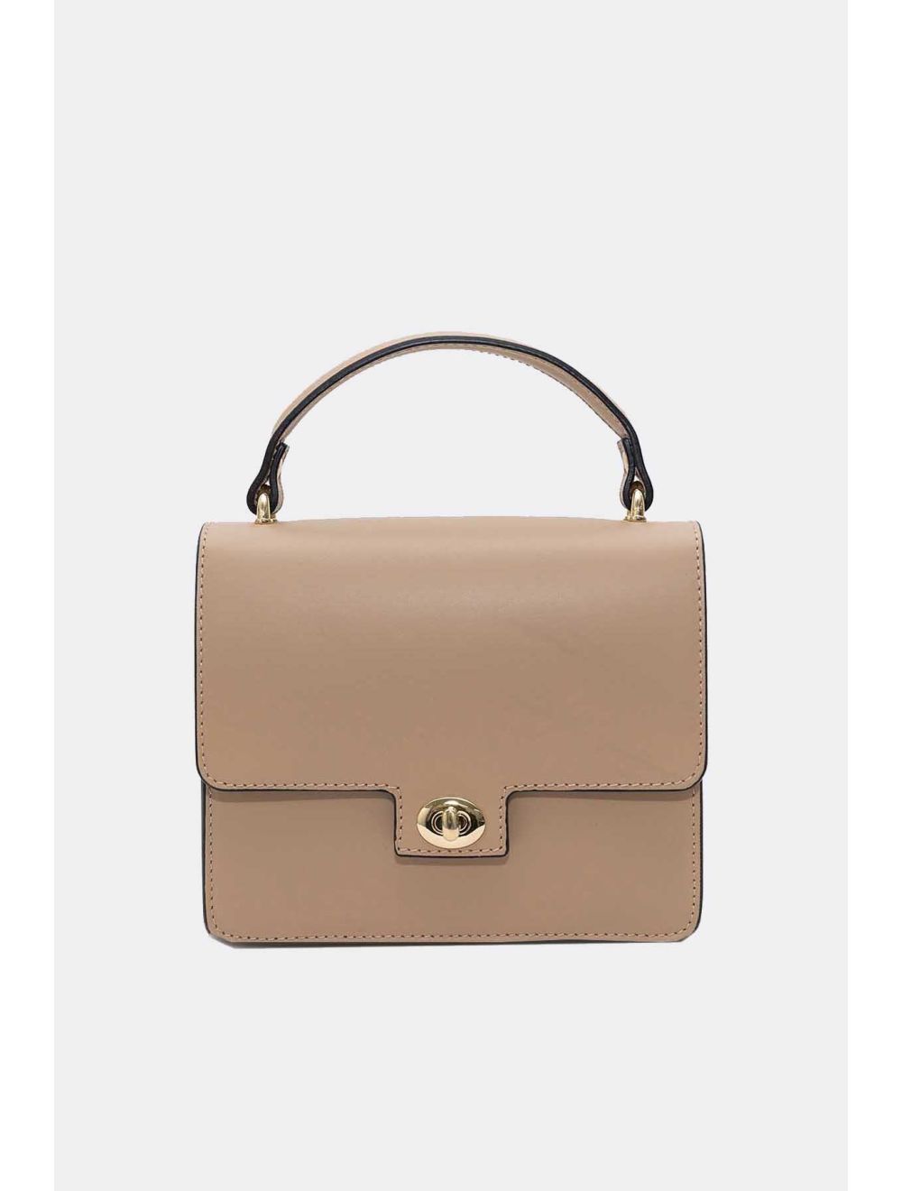 Tom&eva Sac Porté Main En Croûte De Cuir Vachette Lisse 4154 CHRISTINA-Sable