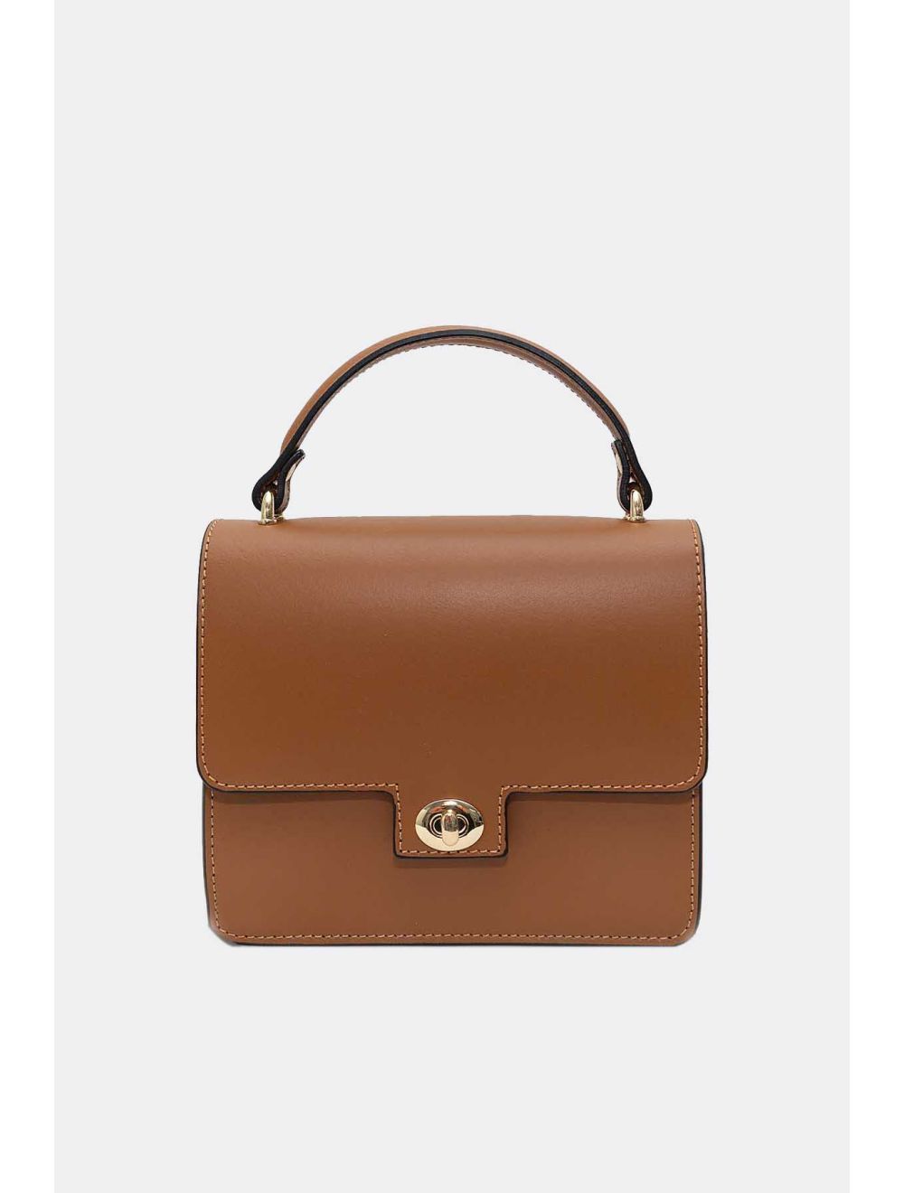 Tom&eva Sac Porté Main En Croûte De Cuir Vachette Lisse 4154 CHRISTINA-Camel