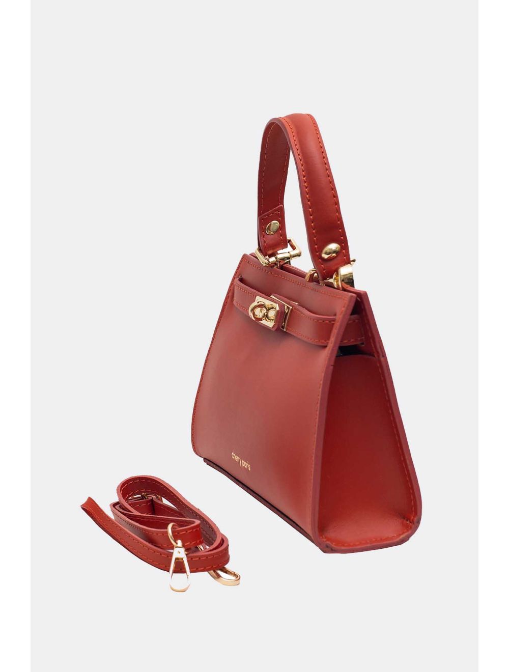 Tom&eva Sac Porté Main En Croûte De Cuir Vachette Lisse CARMEN-4029-Rouille