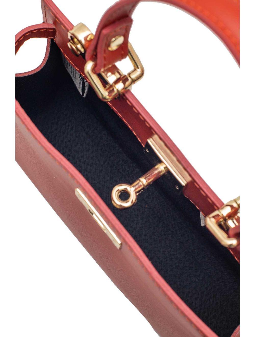 Tom&eva Sac Porté Main En Croûte De Cuir Vachette Lisse CARMEN-4029-Rouille