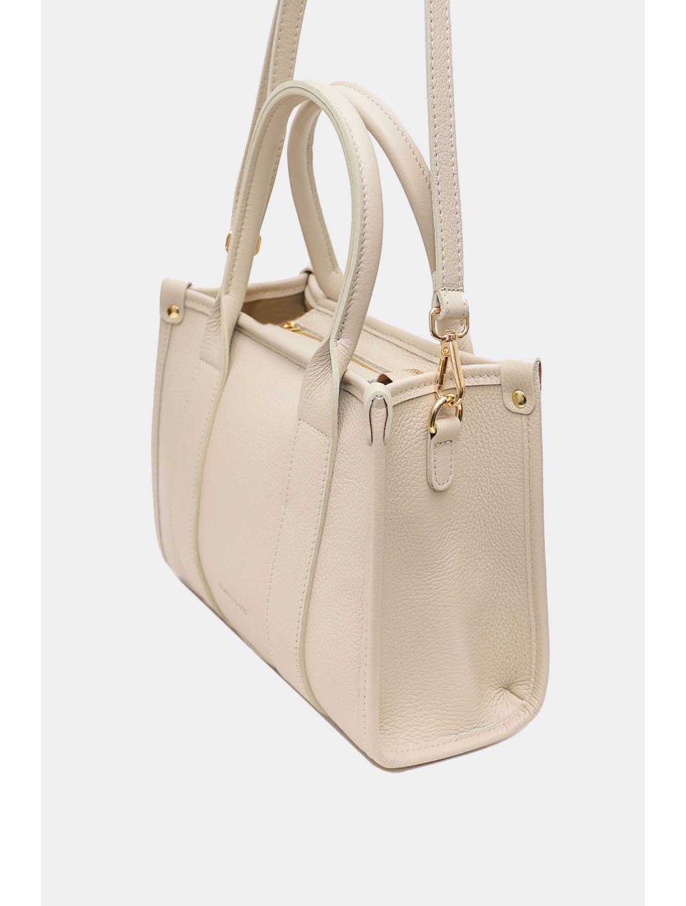 Tom&eva Sac Porté Main En Cuir De Vachette Grainée 4168 BAYA-Beige