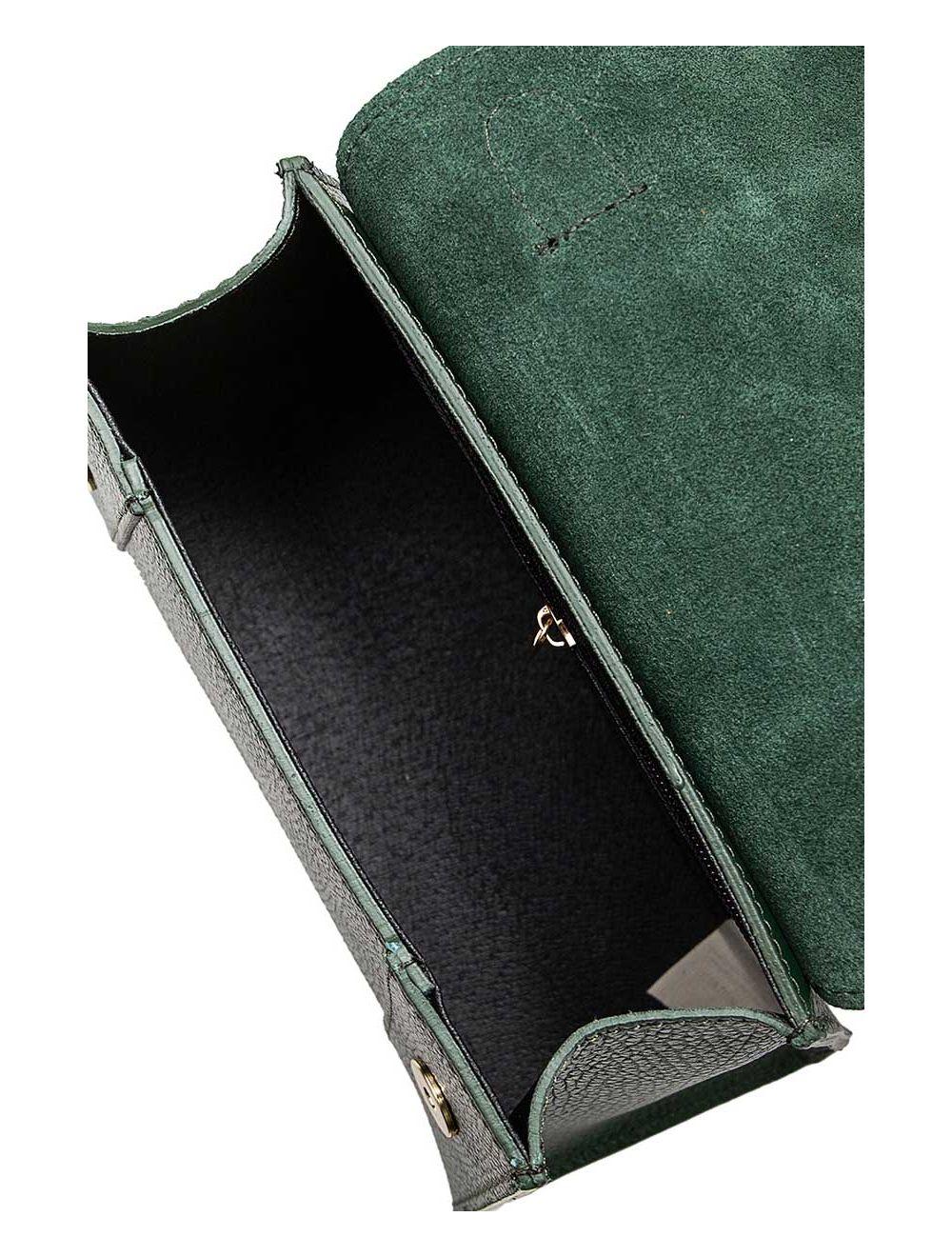 Tom&eva Sac Porté Main En Cuir De Vachette Grainée-ISADORA 4054-VERT
