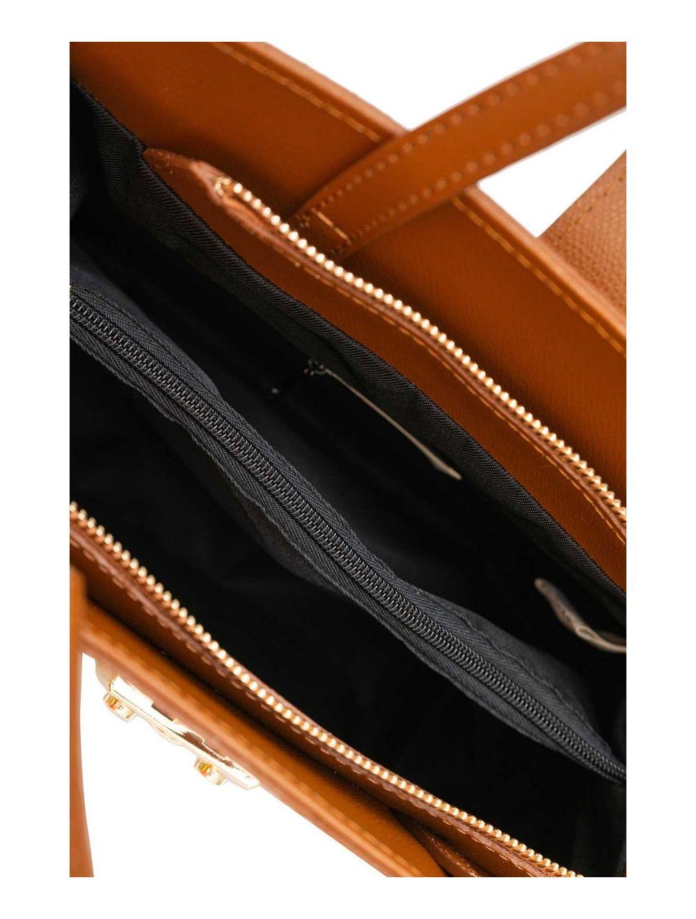 tom&eva Sac Porté Main En cuir de Vachette YARA 4097-Camel