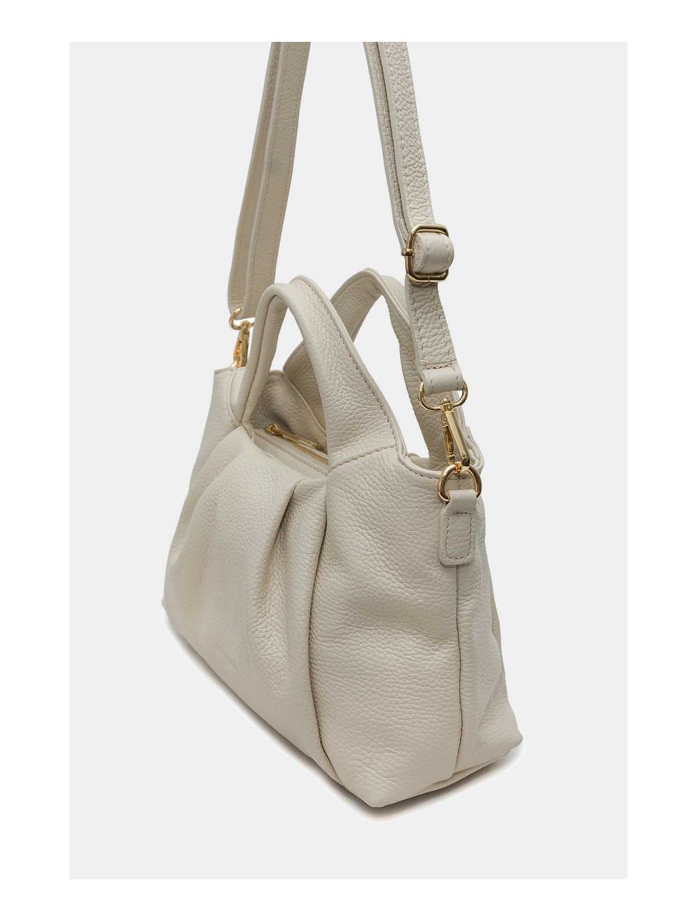 Tom&eva Sac Porté Main En Cuir Vachette Grainée 4166 LALIE-Beige