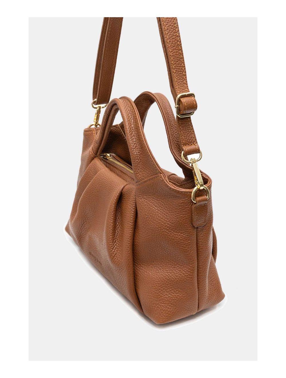 Tom&eva Sac Porté Main En Cuir Vachette Grainée 4166 LALIE-Cognac