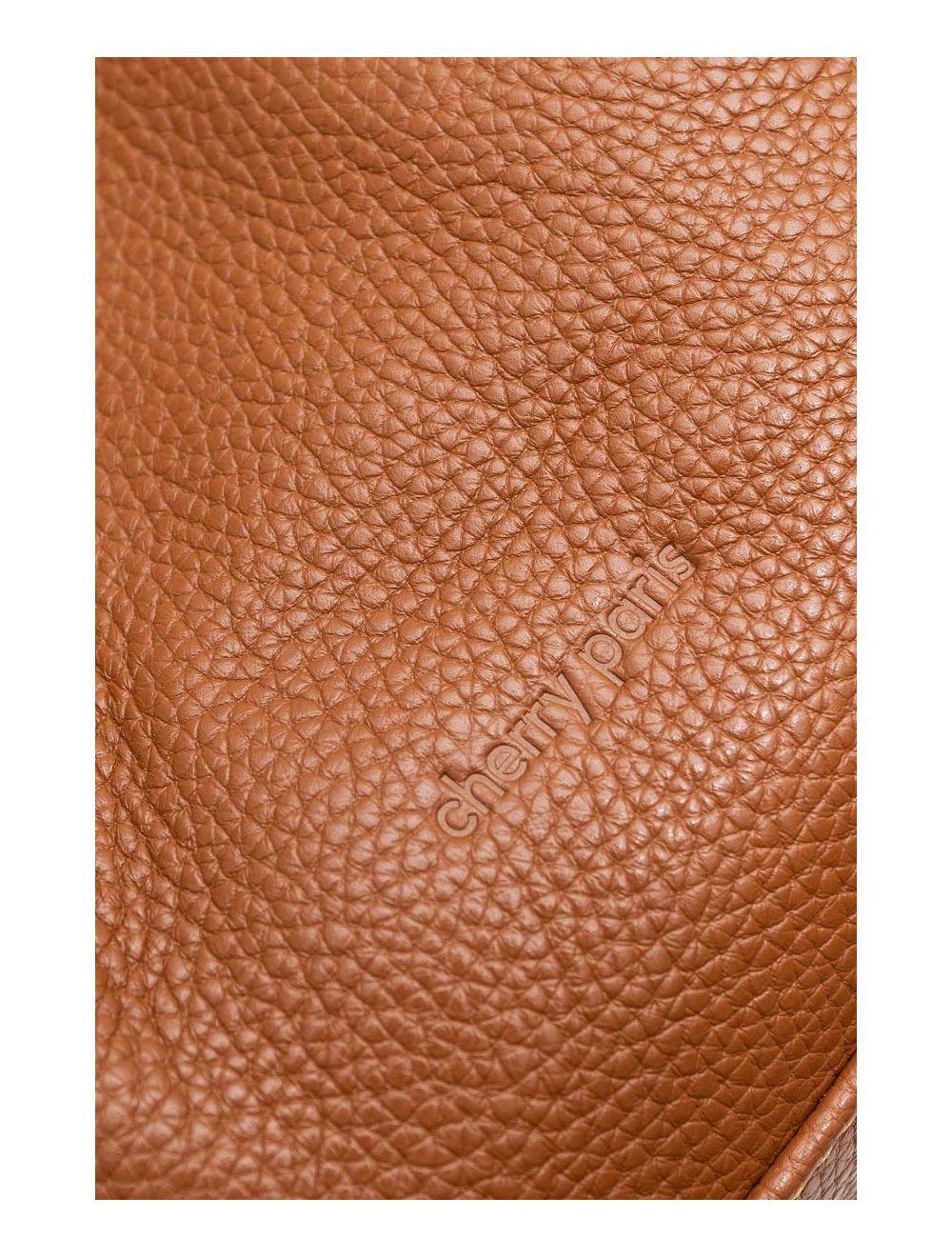 Tom&eva Sac Porté Main En Cuir Vachette Grainée 4166 LALIE-Cognac