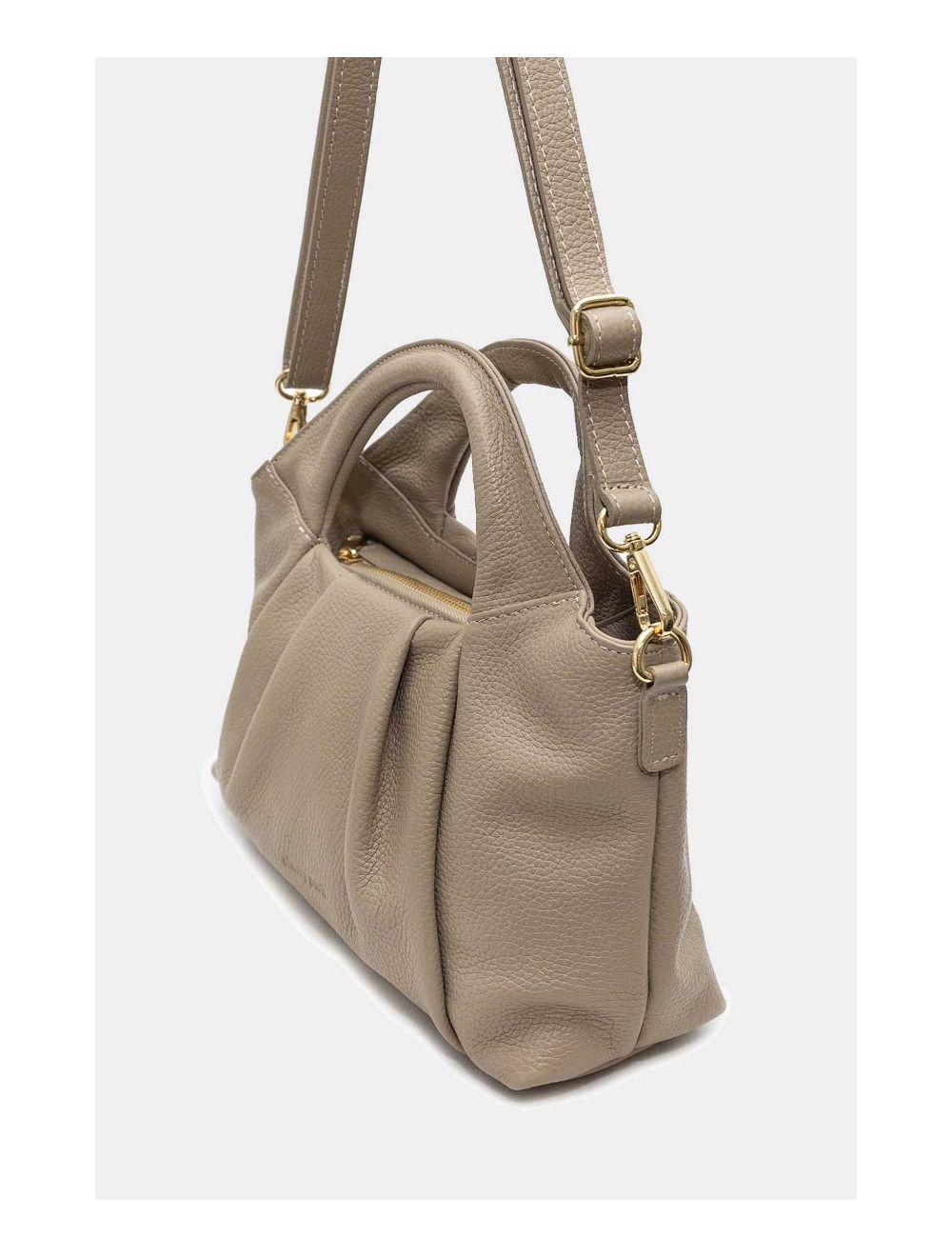 Tom&eva Sac Porté Main En Cuir Vachette Grainée 4166 LALIE-Taupe