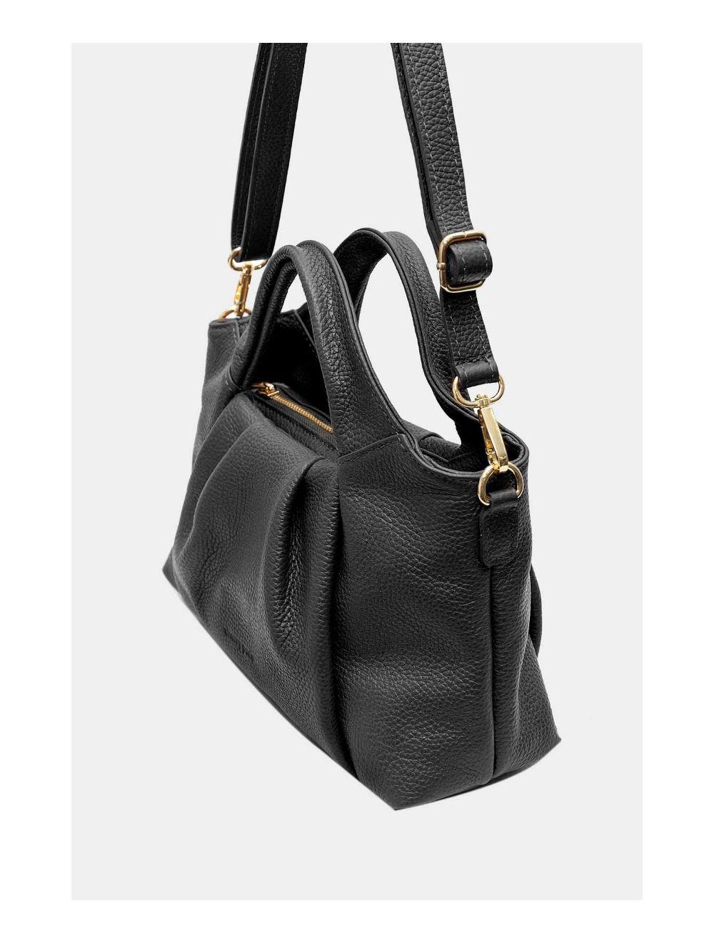 Tom&eva Sac Porté Main En Cuir Vachette Grainée 4166 LALIE-Noir