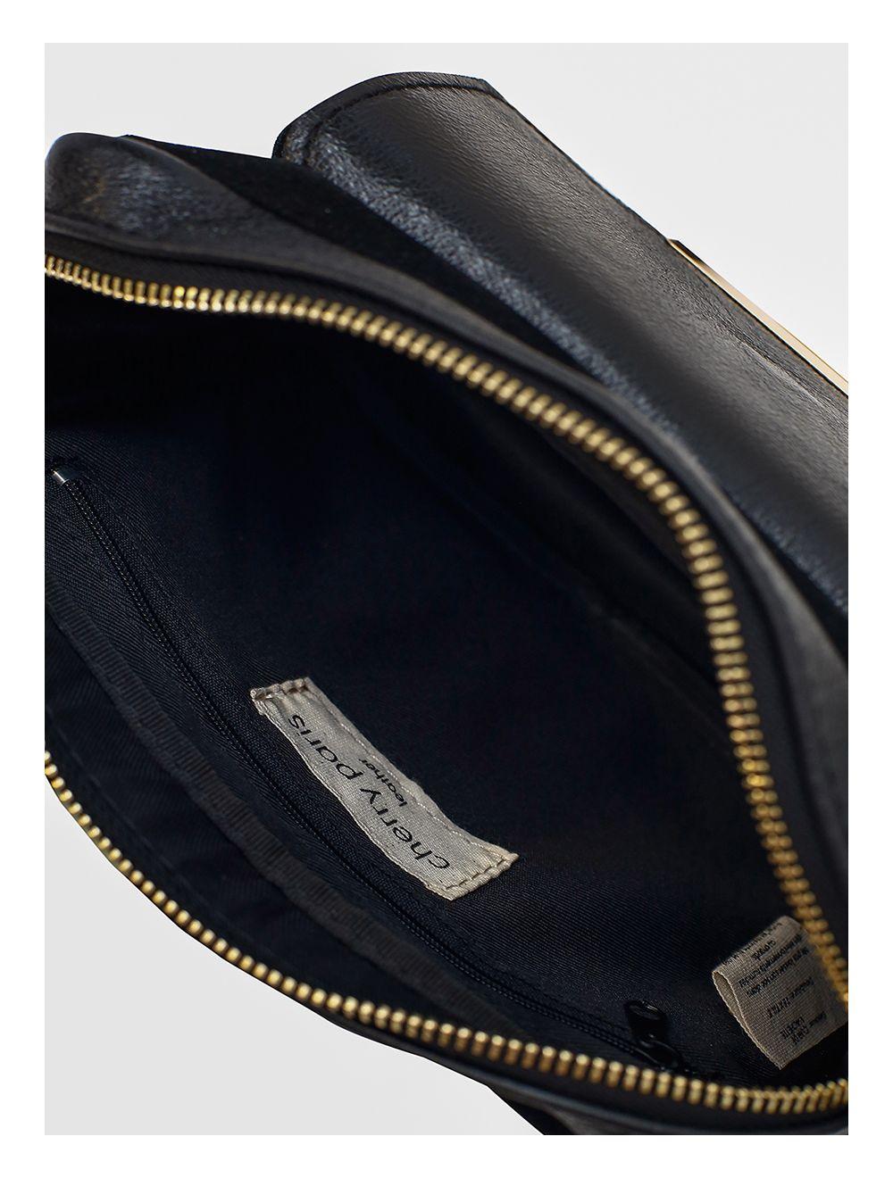 Tom&eva Sac Porté Travers En Croûte De Vachette Métallisé Et Suède-3985-Noir