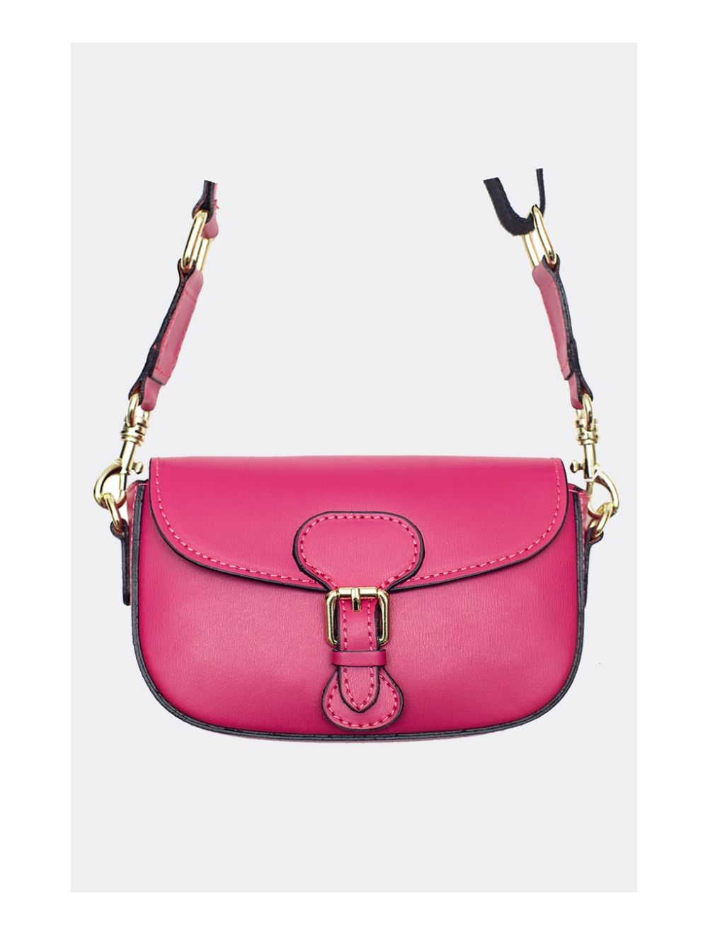Tom&eva Sac Porté Travers En Cuir De Vachette Grainée-HERMINE 4063-Fushia