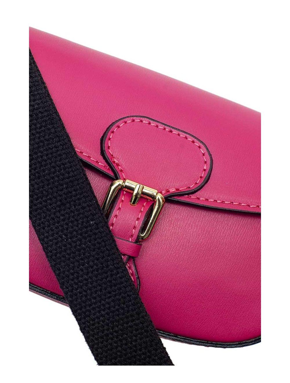 Tom&eva Sac Porté Travers En Cuir De Vachette Grainée-HERMINE 4063-Fushia