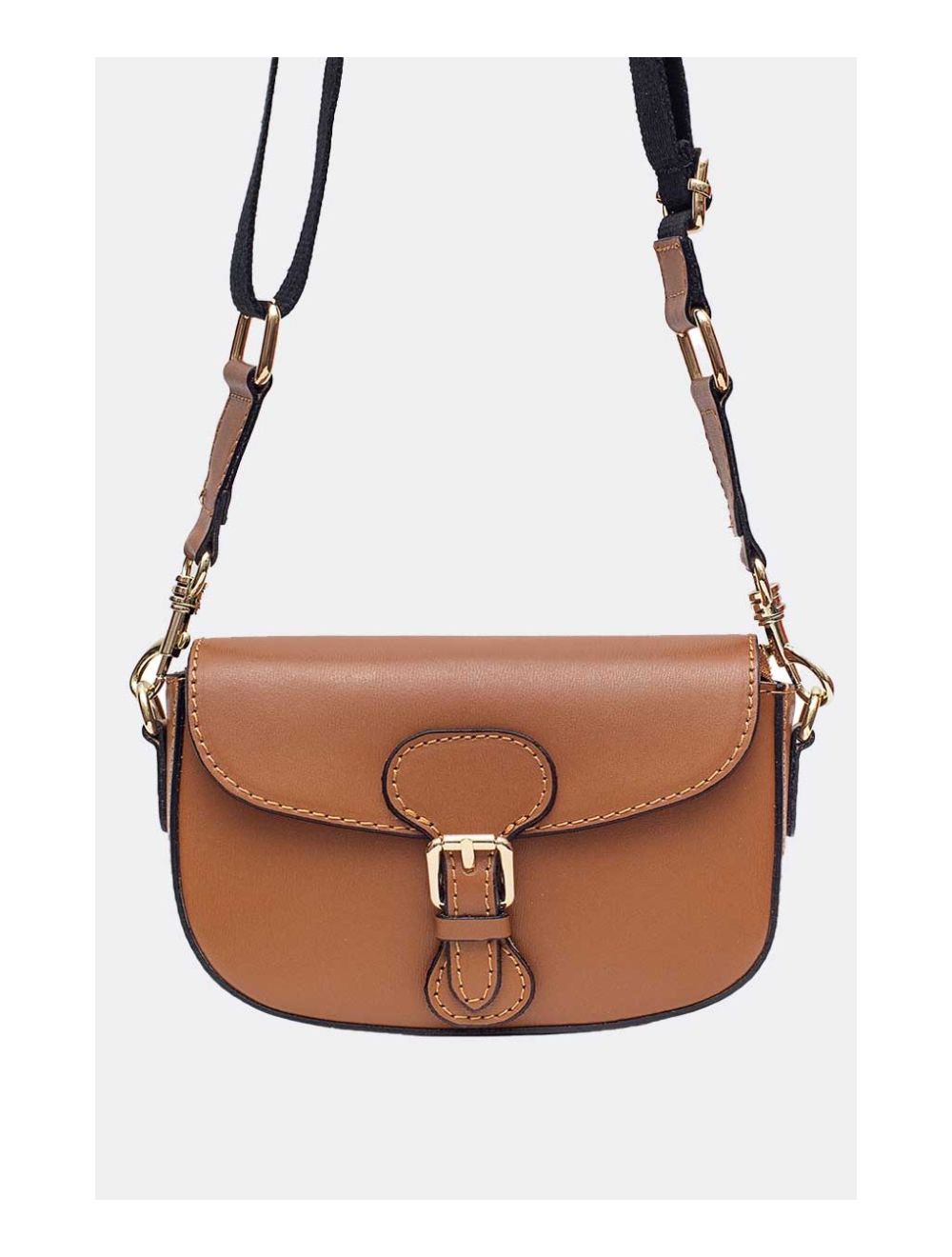 Tom&eva Sac Porté Travers En Cuir De Vachette Grainée-HERMINE 4063-Cognac