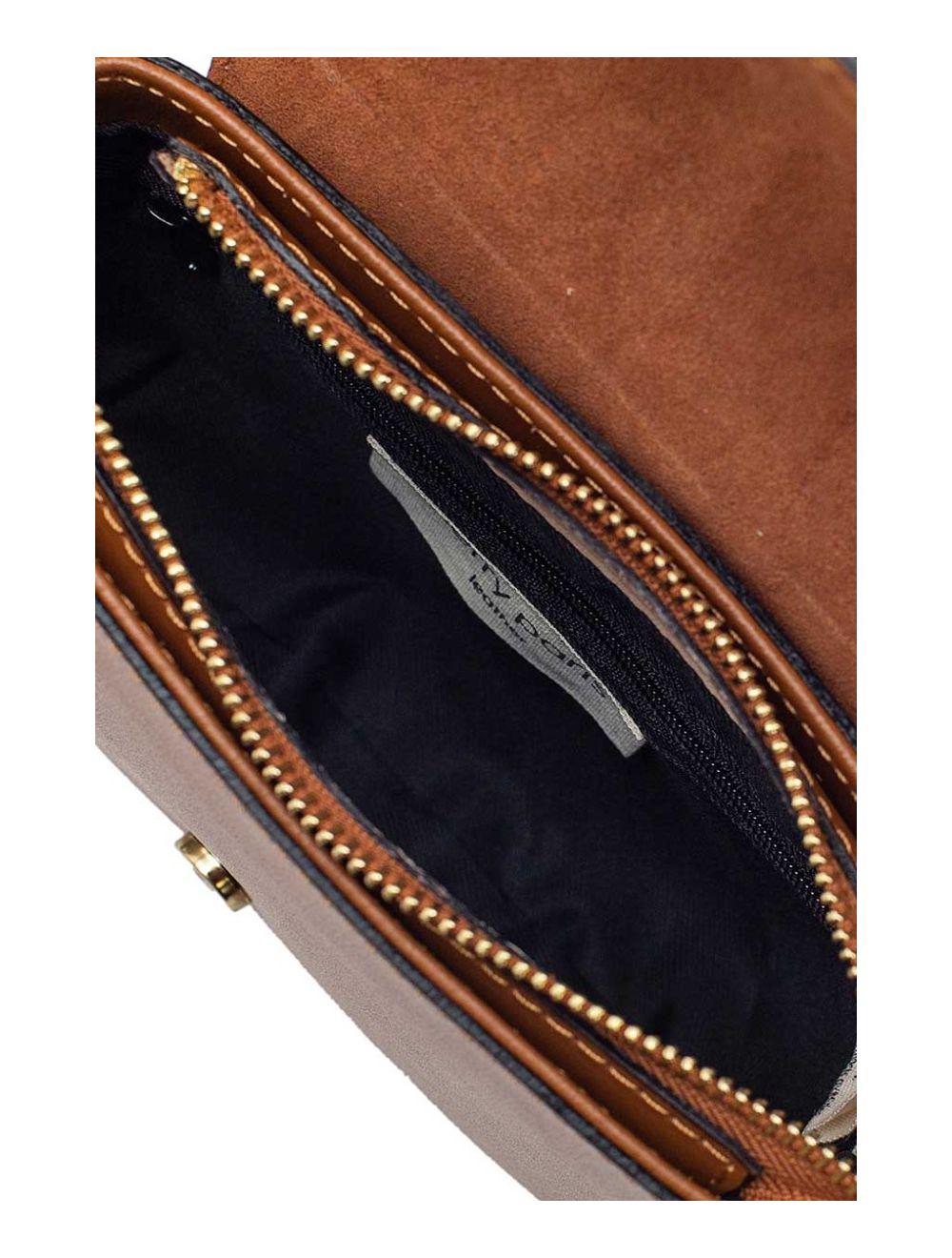 Tom&eva Sac Porté Travers En Cuir De Vachette Grainée-HERMINE 4063-Cognac