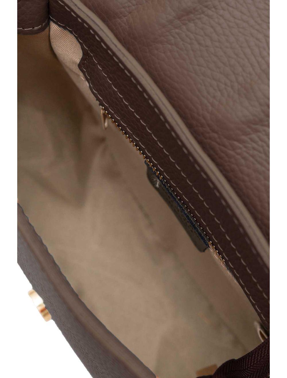 Tom&eva Sac Porté Travers En Cuir Vachette Gainé-TATIANA 4080-Chocolat