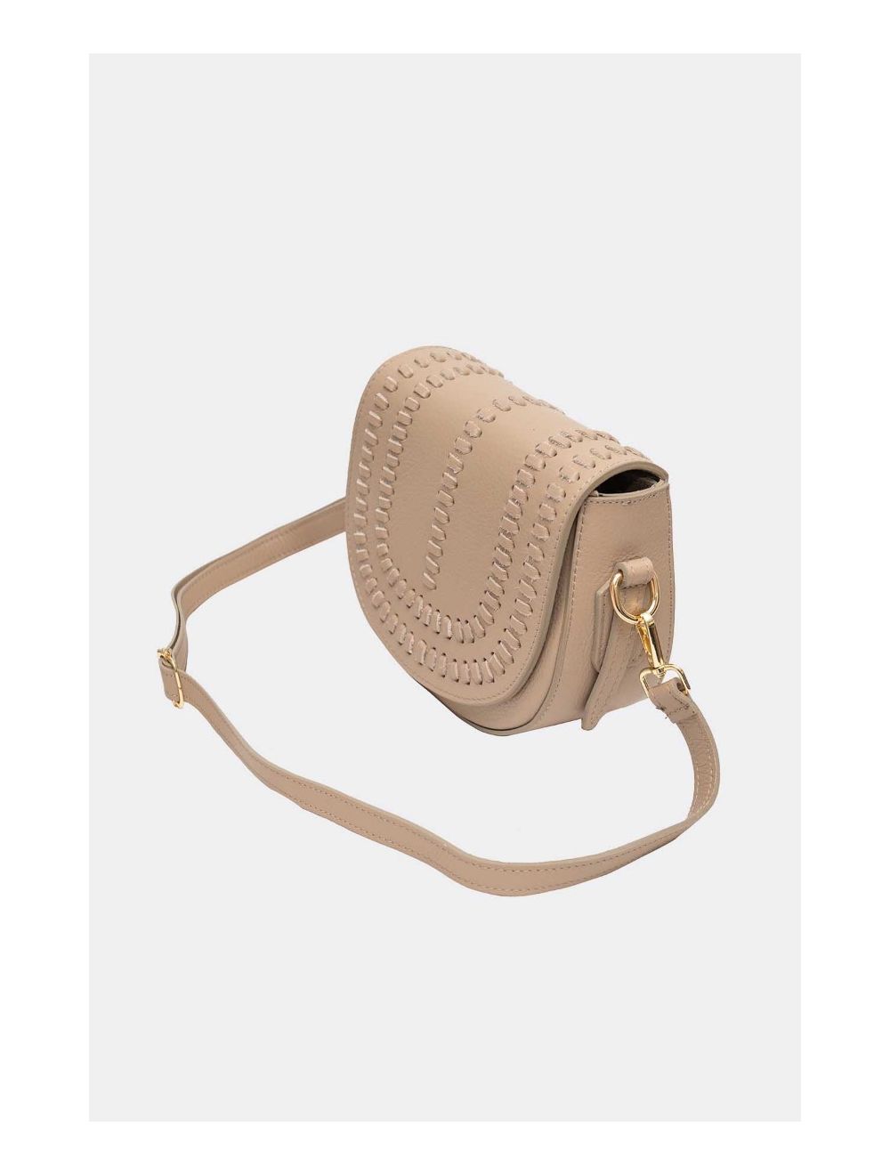 Tom&eva Sac Porté Travers En Cuir Vachette Gainé-TATIANA 4080-Taupe