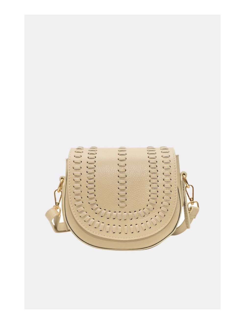 Tom&eva Sac Porté Travers En Cuir Vachette Gainé-TATIANA 4080-Beige