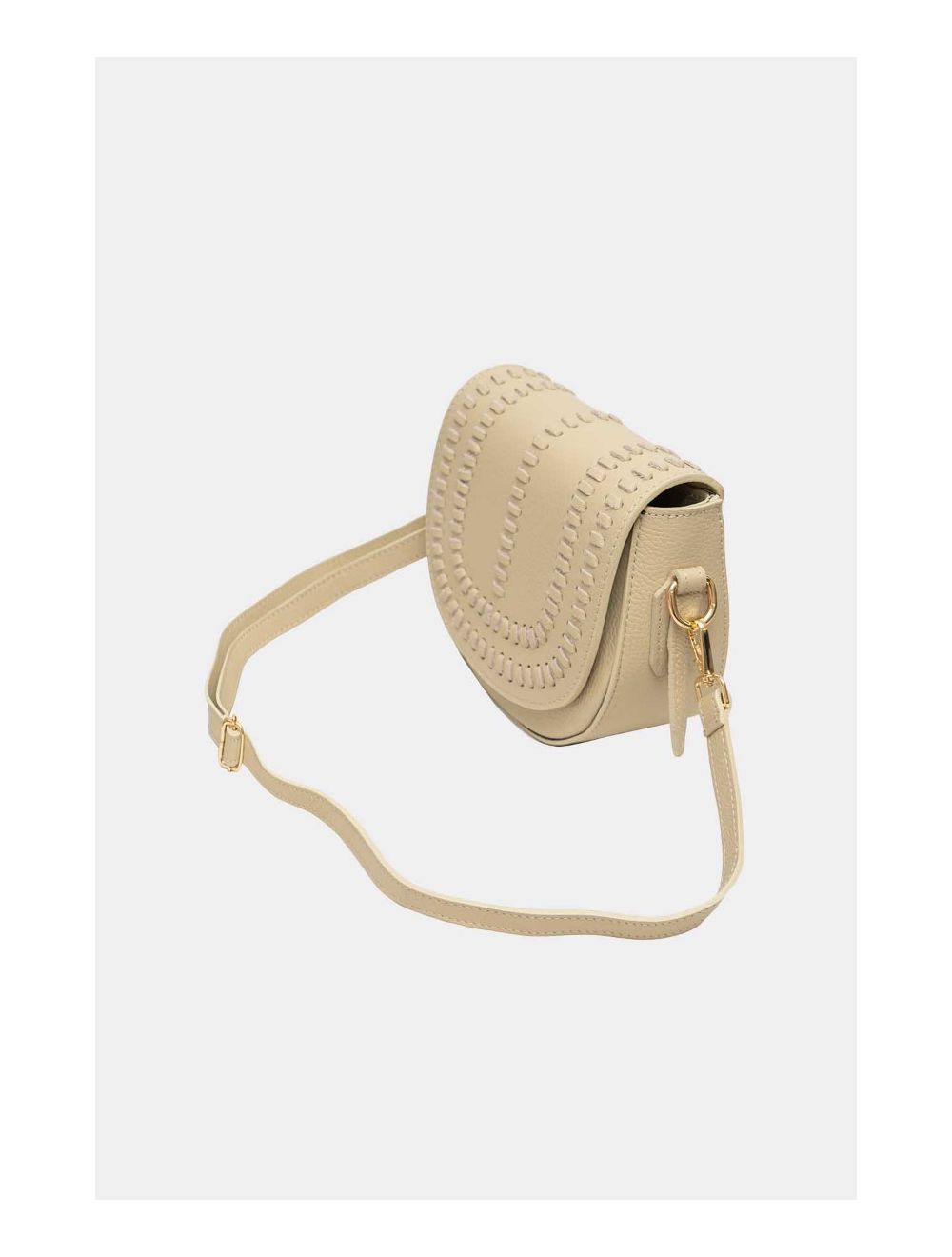 Tom&eva Sac Porté Travers En Cuir Vachette Gainé-TATIANA 4080-Beige