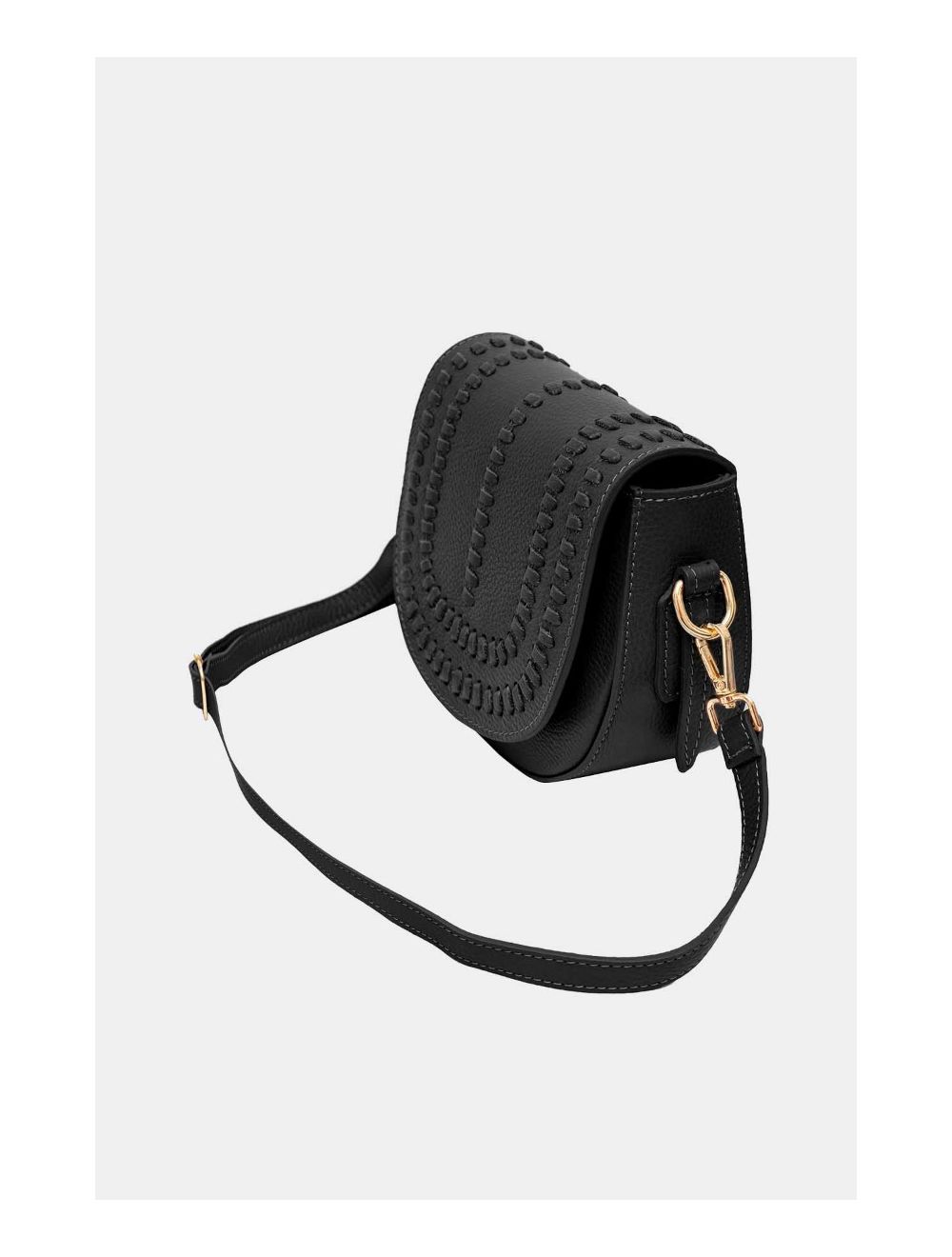 Tom&eva Sac Porté Travers En Cuir Vachette Gainé-TATIANA 4080-Black