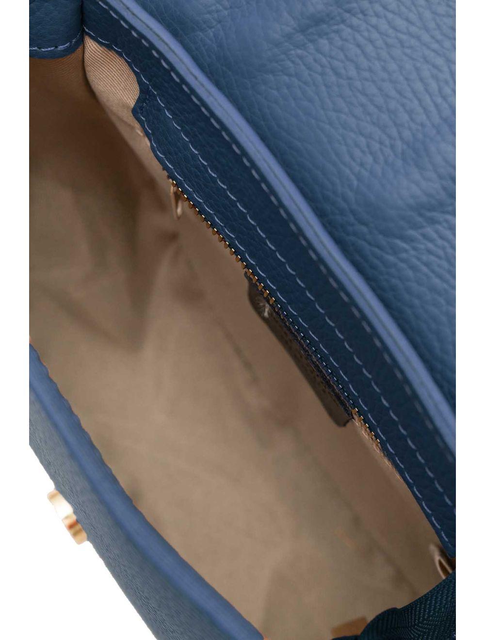 tom&eva Sac Porté Travers En Cuir Vachette Gainé-TATIANA 4080-Petrole