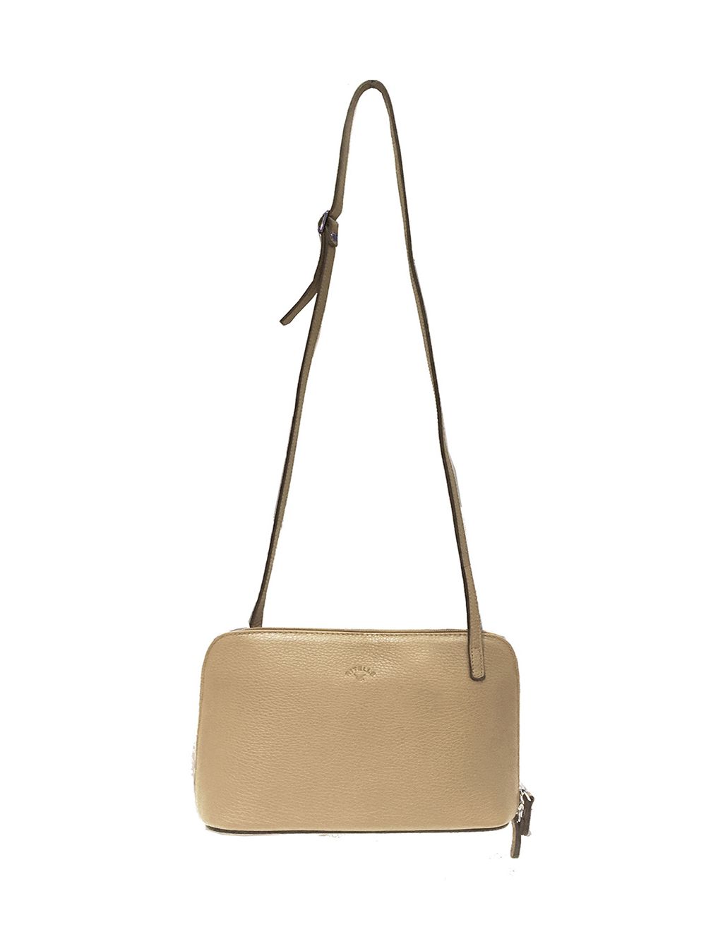 Tom&eva Sac Porté Travers En Cuir Vachette Grainé RI5156-Beige