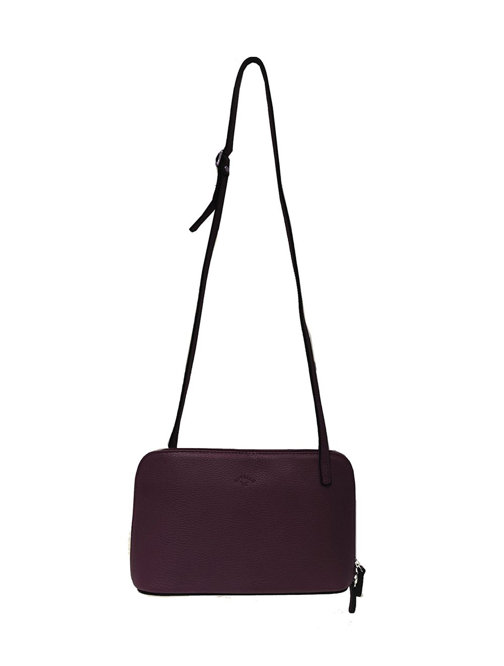 Tom&eva Sac Porté Travers En Cuir Vachette Grainé RI5156-Prune