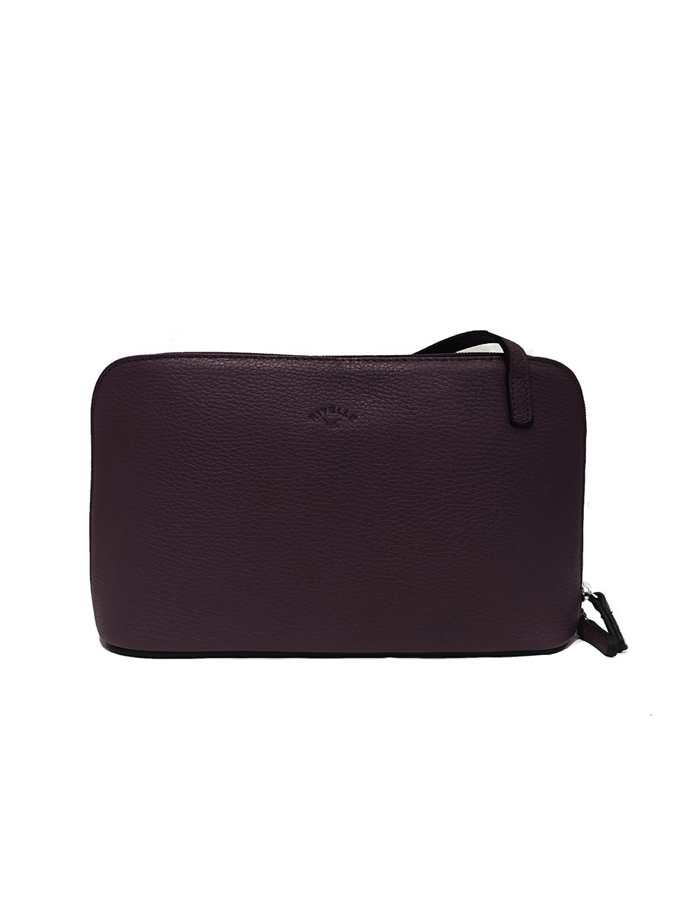 tom&eva Sac Porté travers en cuir vachette grainé RI5156-Prune