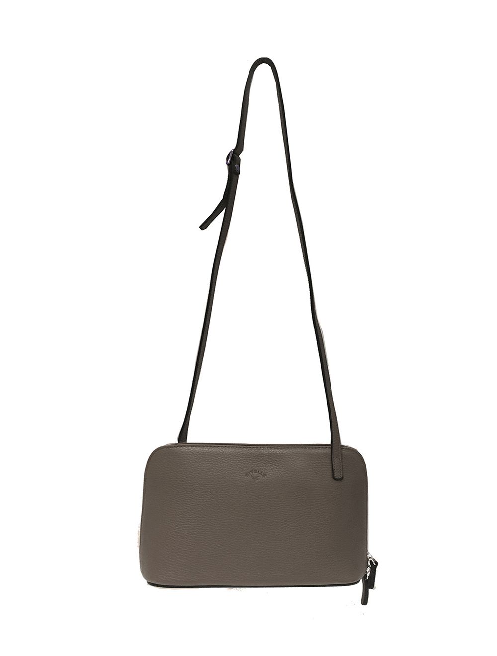 Tom&eva Sac Porté Travers En Cuir Vachette Grainé RI5156-TaupeFoncé