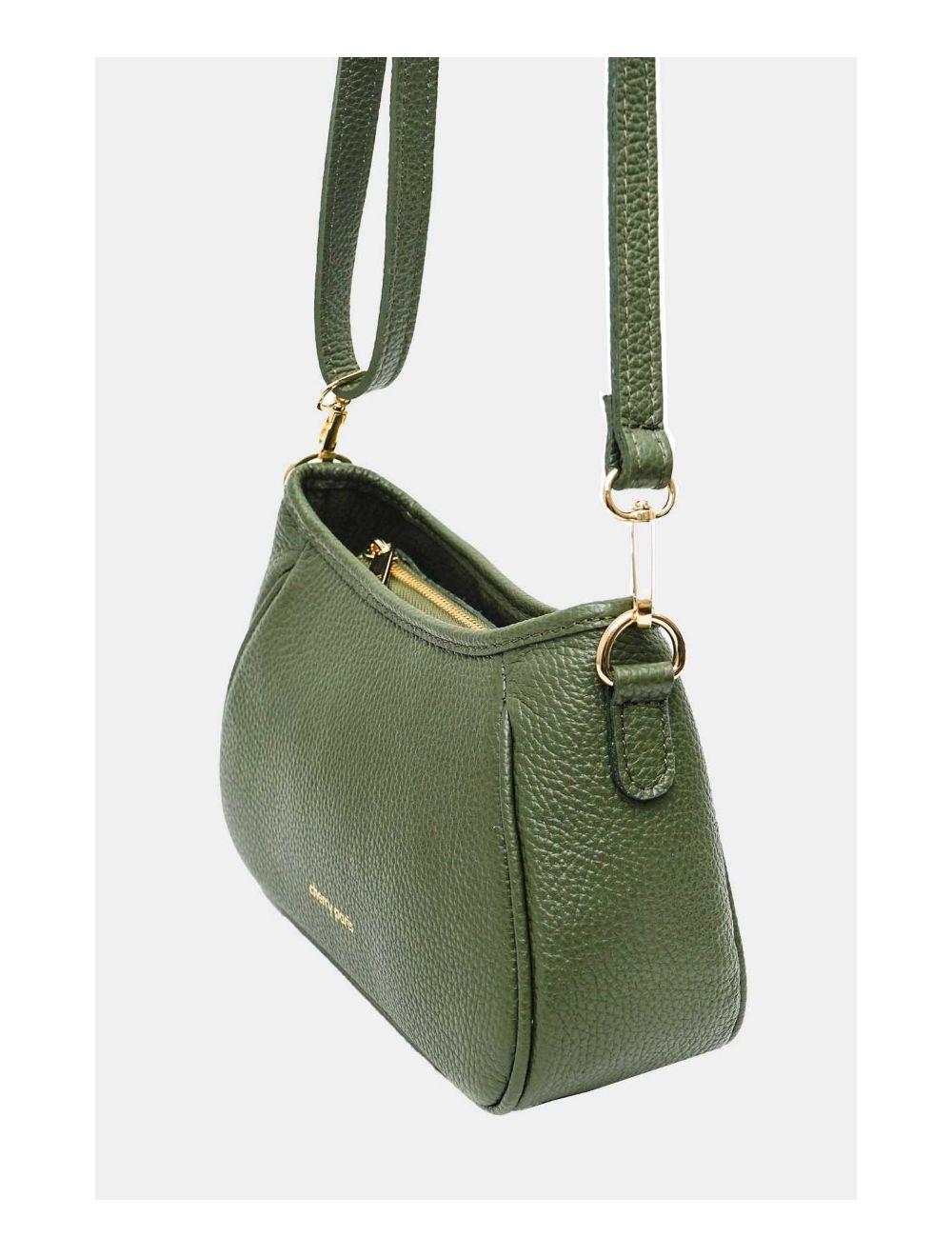 Tom&eva Sac Porté Travers En Cuir Vachette Grainée 4139 ELORA-KHAKI