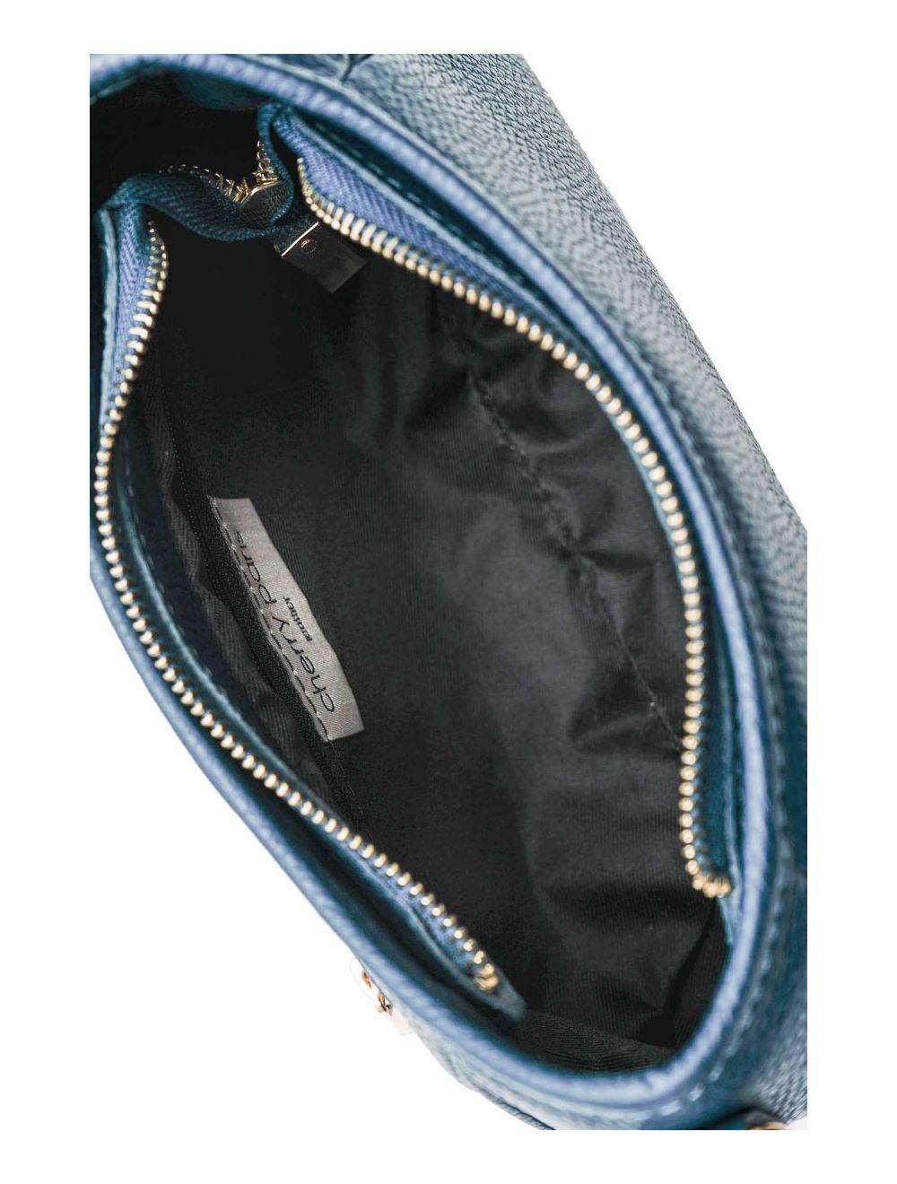 Tom&eva Sac Porté Travers En Cuir Vachette Grainée 4139 ELORA-PETROLE