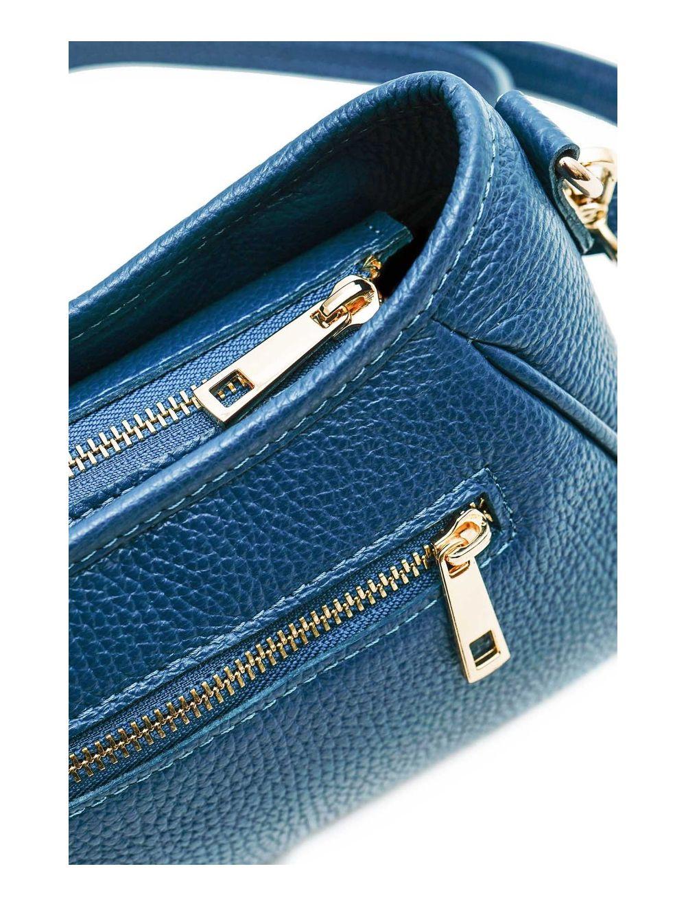 Tom&eva Sac Porté Travers En Cuir Vachette Grainée 4139 ELORA-PETROLE