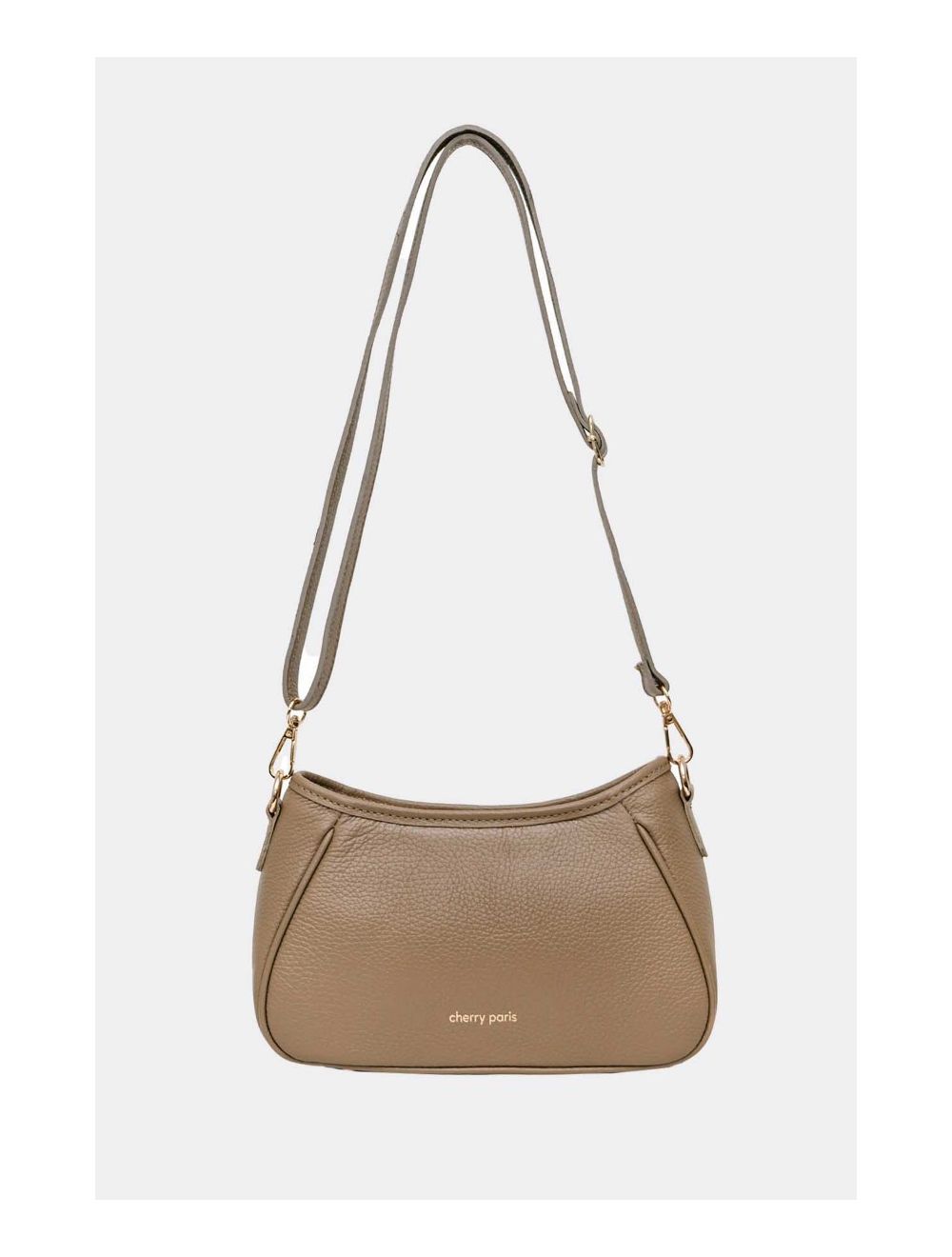 Tom&eva Sac Porté Travers En Cuir Vachette Grainée 4139 ELORA-TAUPE