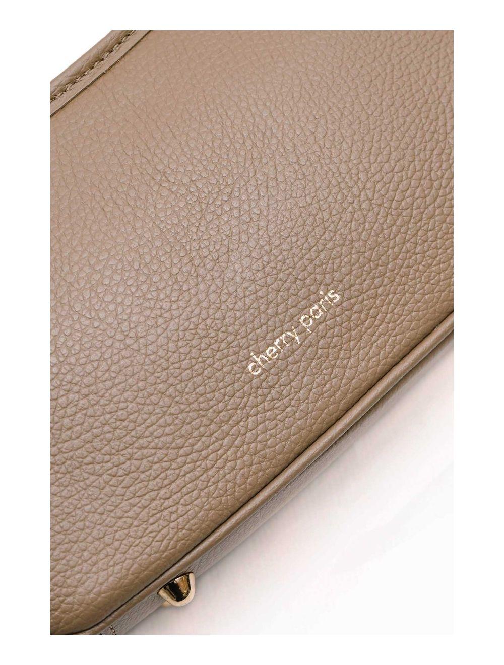 Tom&eva Sac Porté Travers En Cuir Vachette Grainée 4139 ELORA-TAUPE