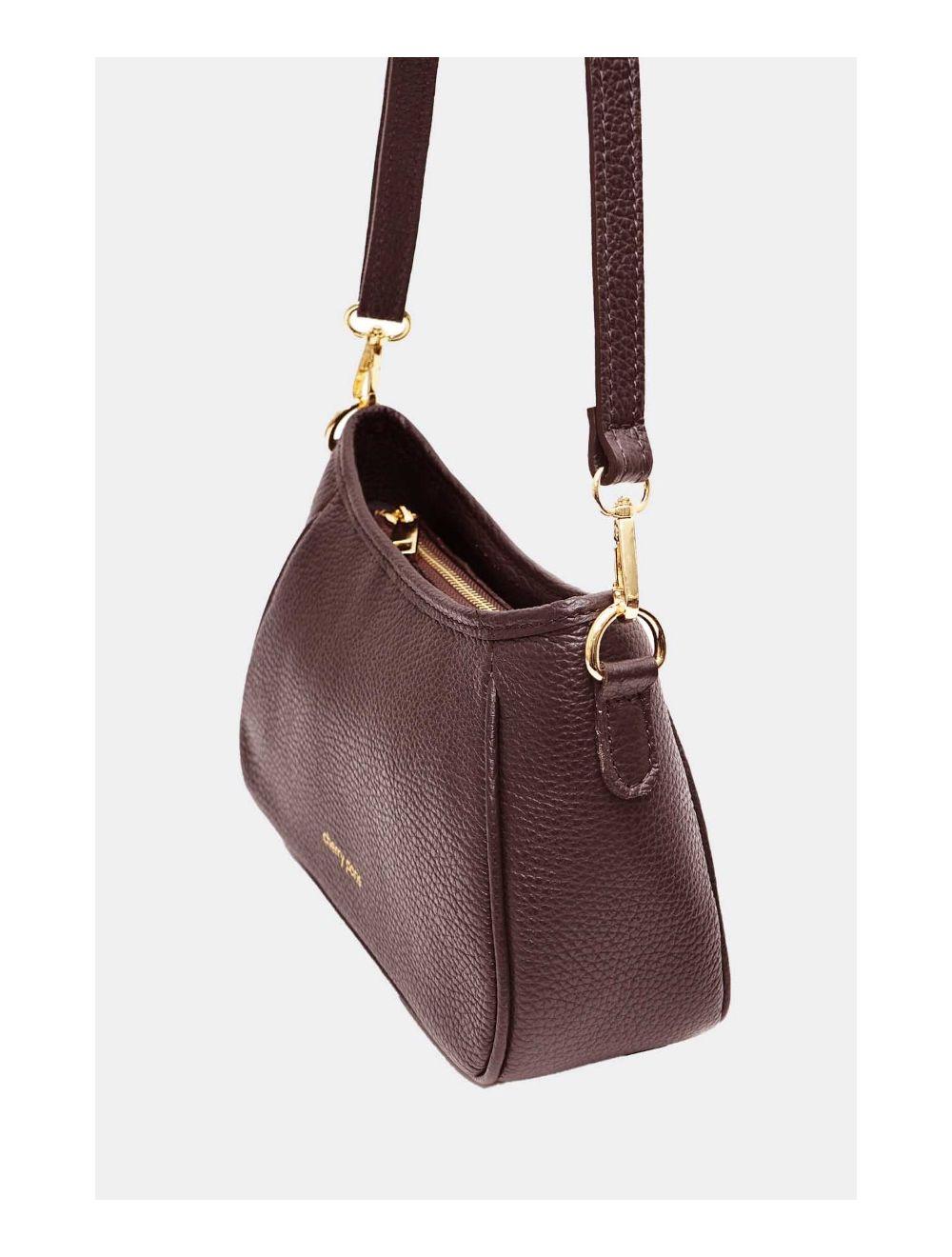 Tom&eva Sac Porté Travers En Cuir Vachette Grainée 4139 ELORA-CHOCOLAT