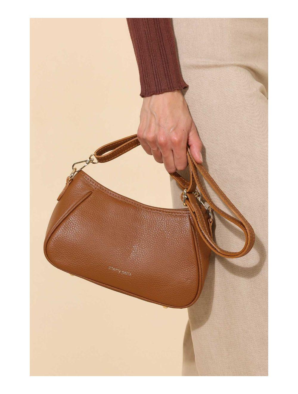 Tom&eva Sac Porté Travers En Cuir Vachette Grainée 4139 ELORA-COGNAC