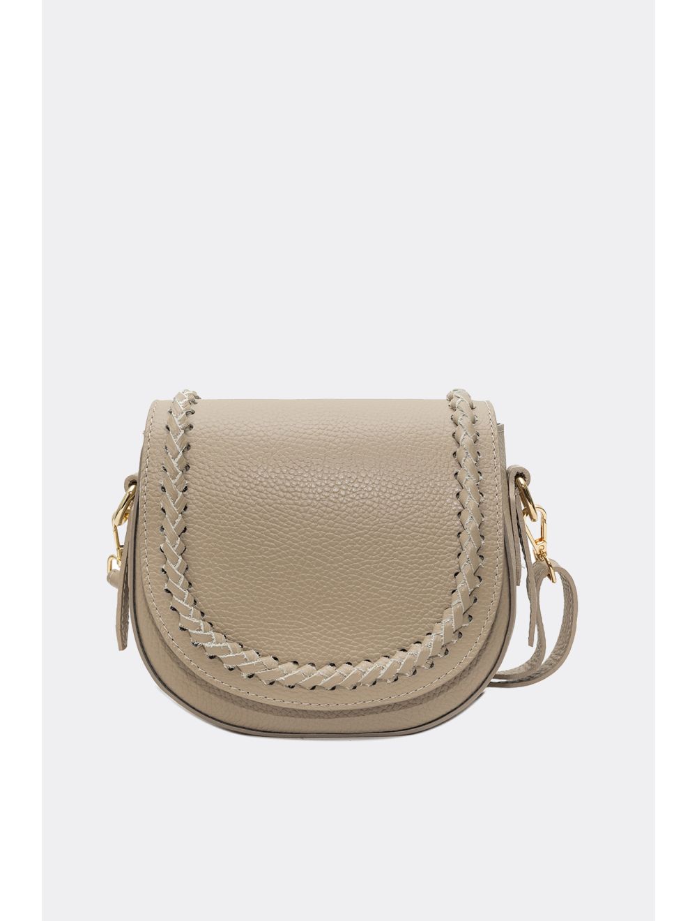 tom&eva Sac Porté Travers En Cuir Vachette Grainée 4172 DORA-Taupe