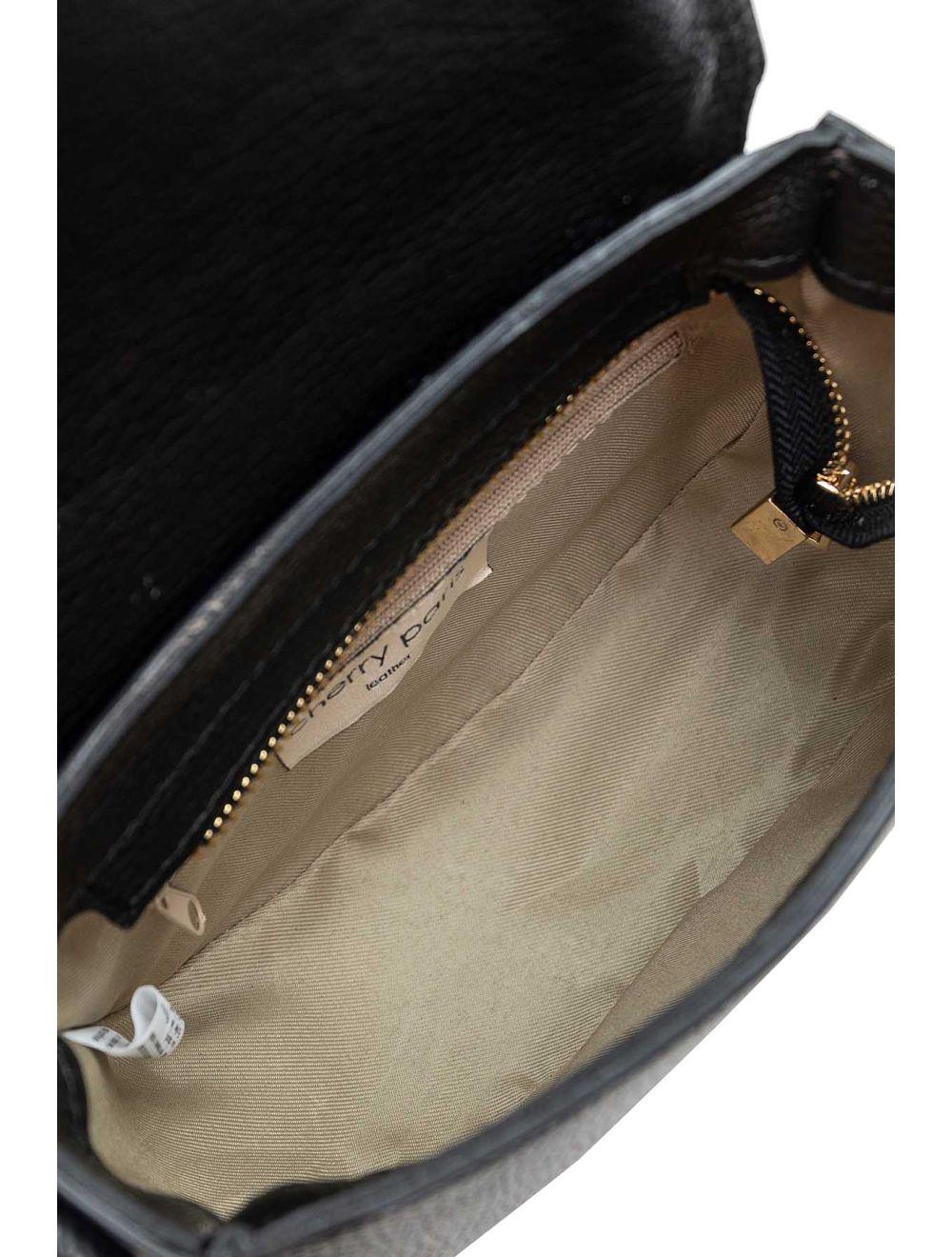 Tom&eva Sac Porté Travers En Cuir Vachette Grainée 4172 DORA-Noir