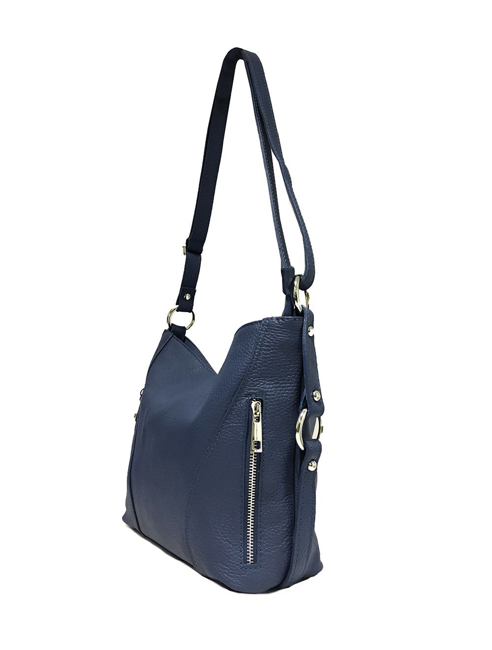 Tom&eva Sac Porté Travers En Cuir Vachette Grainée RI-3853-Marine