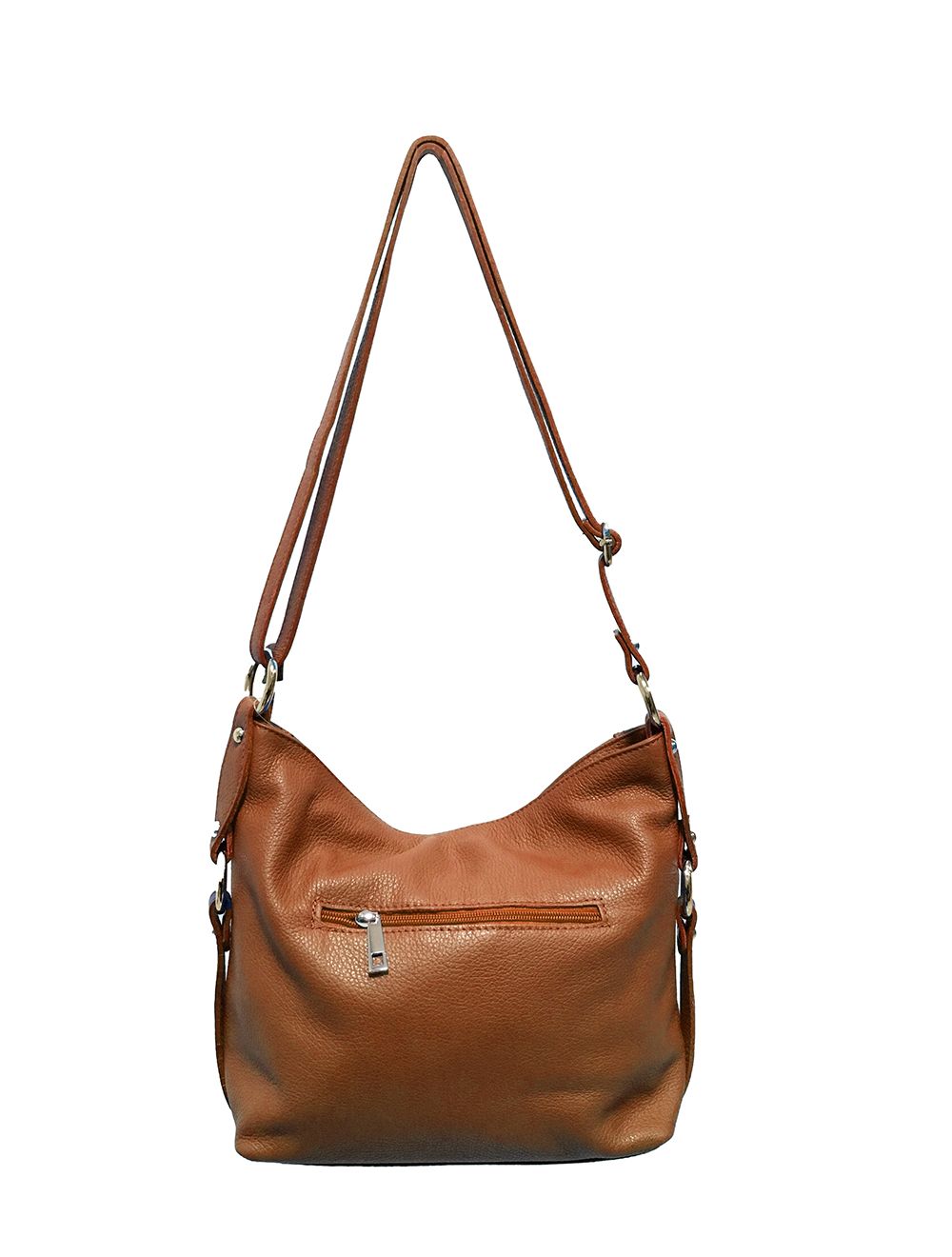 Tom&eva Sac Porté Travers En Cuir Vachette Grainée RI-3853-Cognac